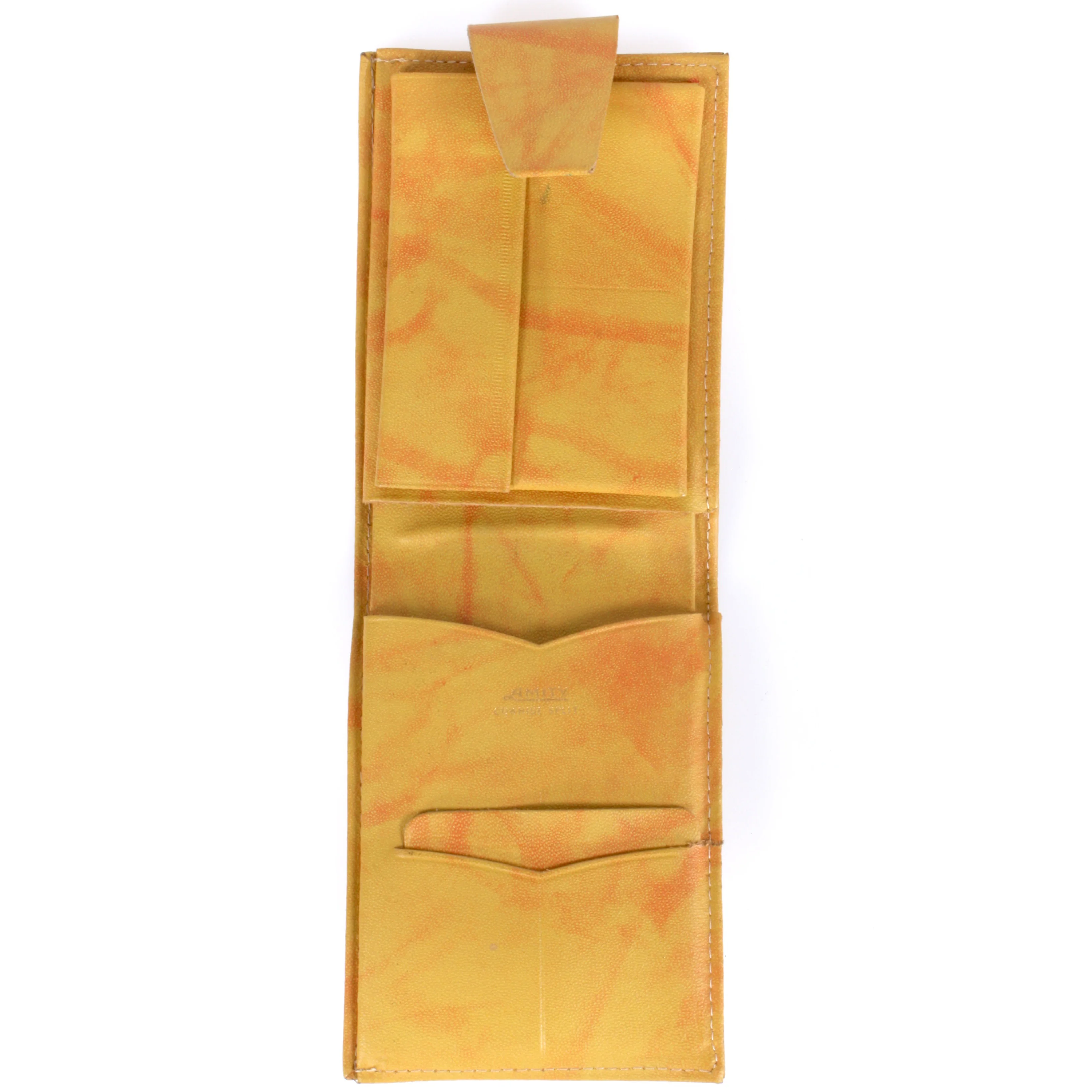50s/60s Yellow Orange Marbled Leather Wallet Mcm By Amity - Image 6
