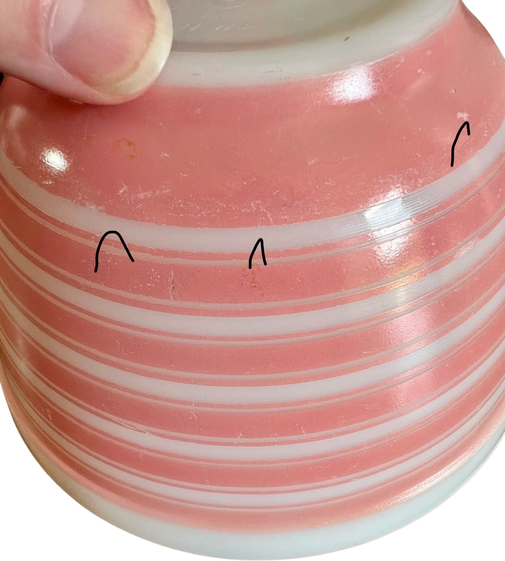 50s Pink Pyrex Rainbow Stripes By Punk Pyrex Rainbow Stripes - Image 2