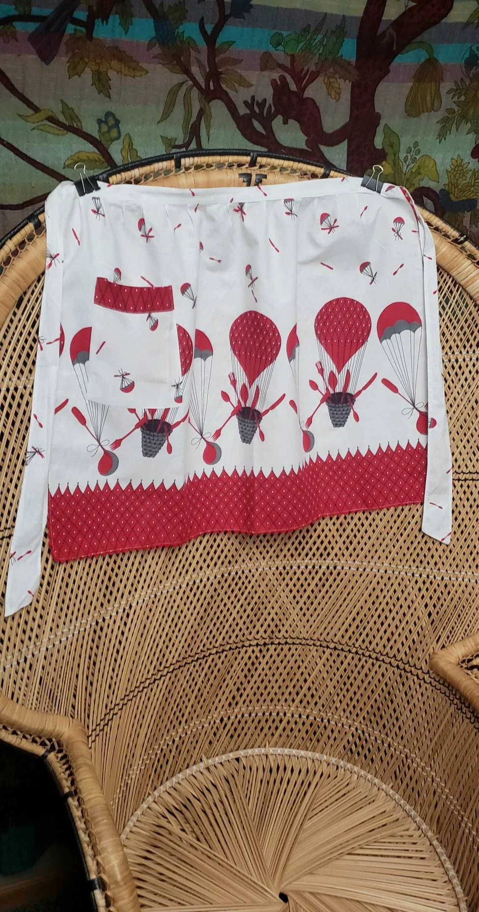 50s Air Balloons Apron Vintage Novelty Print - Image 4