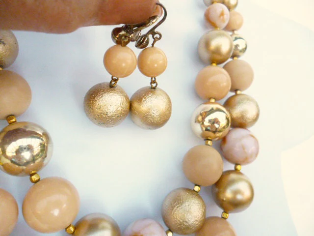 50s Atomic Bead Necklace and Matching Earrings Set From Japan Mrs. Maisel - Image 5