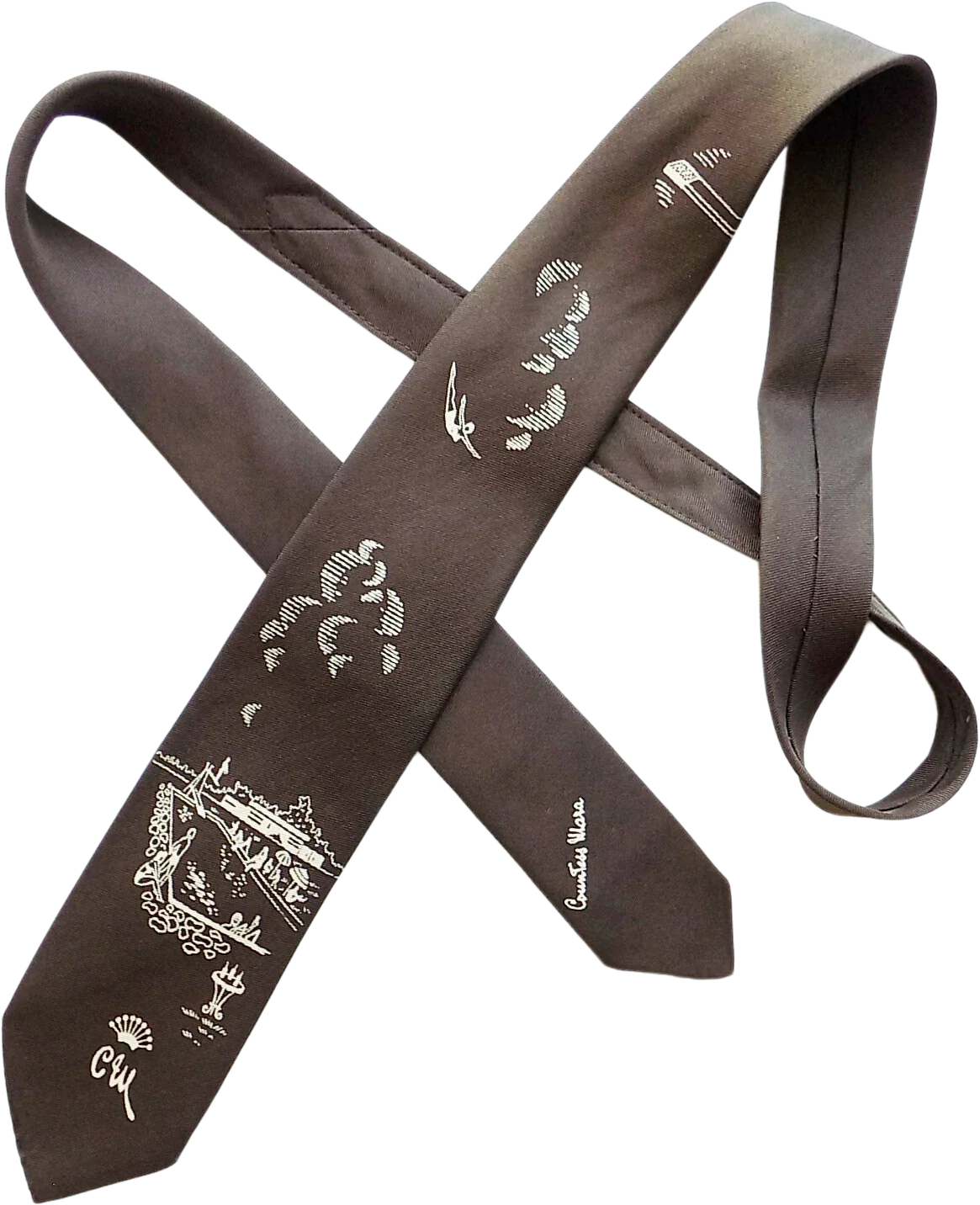 50s Atomic Cool Pool Necktie by Countess Mara Skinny Tie Diver Bathing Beauty Swimming Pool Novelty Mad Men by Countess Mara