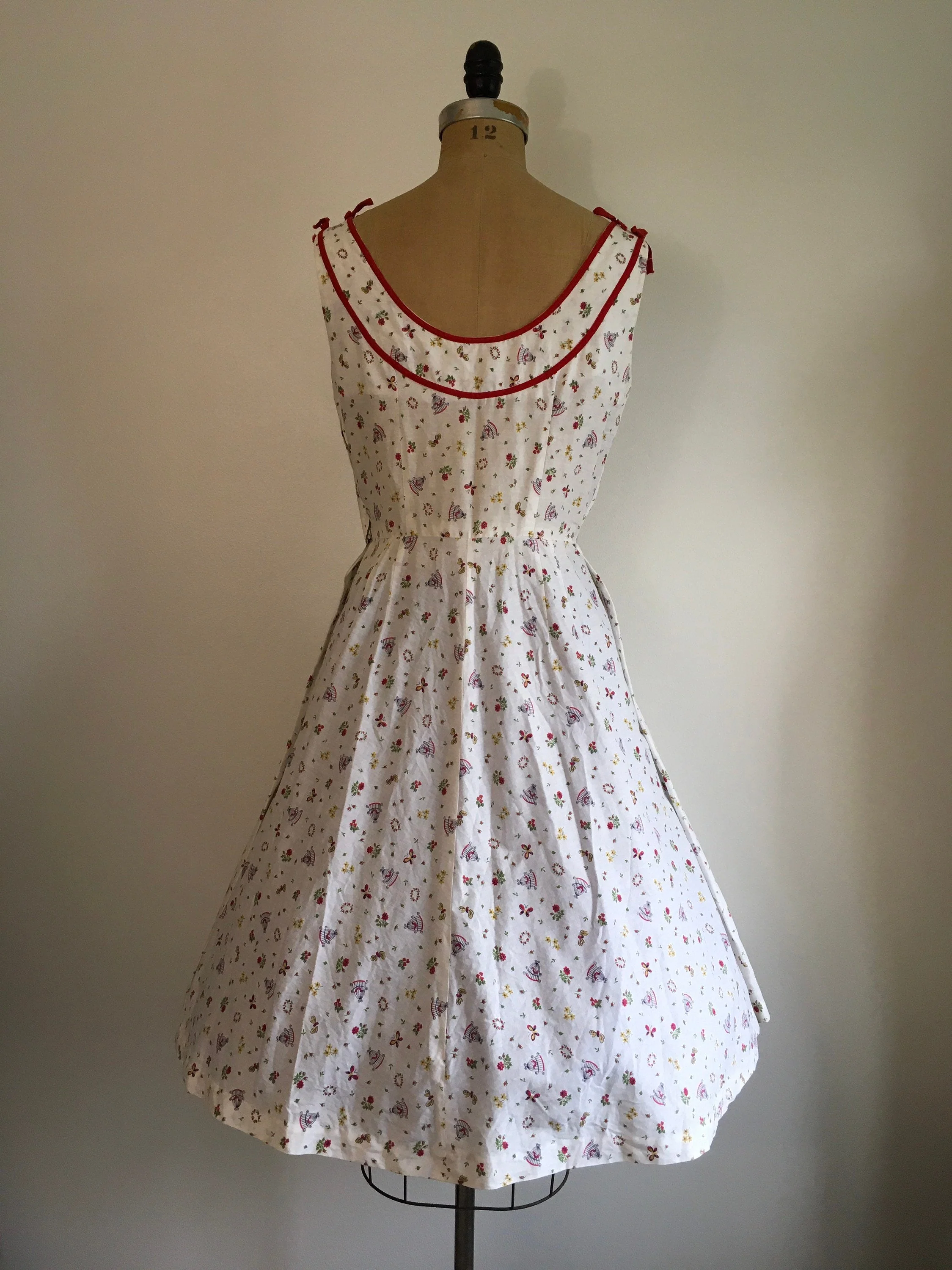 50's Birds And Bees Novelty Print Dress - Image 2