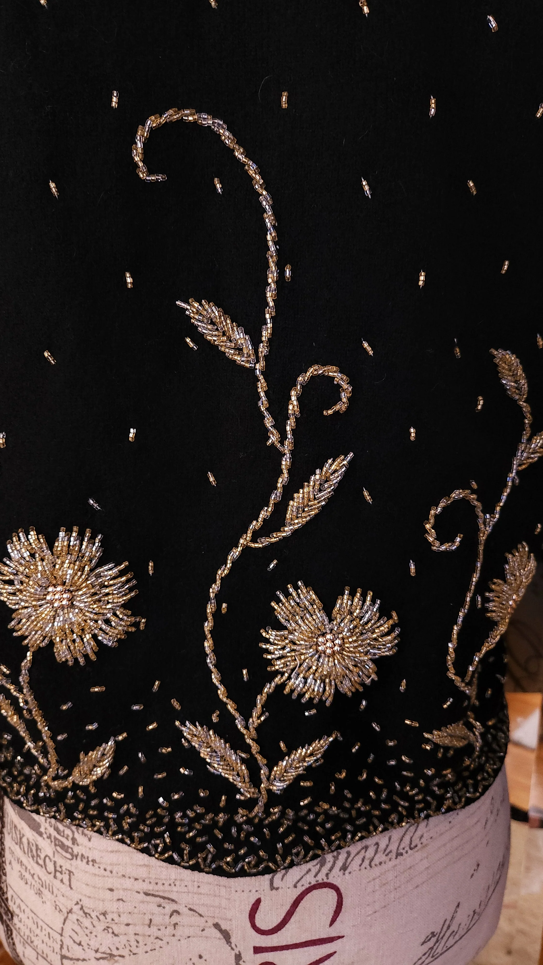50s Black Angora Elaborately Beaded Cardigan Sweater By Miss Boutique - Image 8
