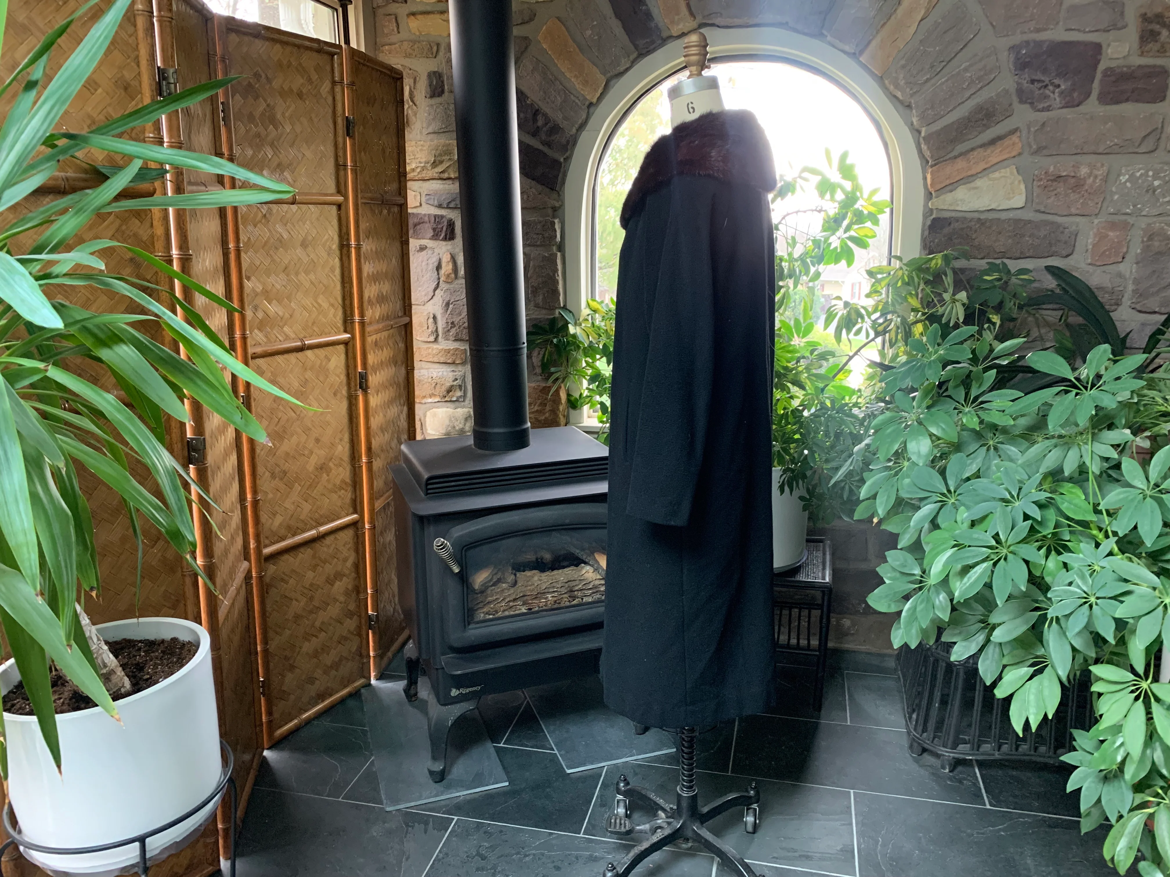 50s Black Cashmere Coat With Brown Mink Collar by Ballerina Gimbels - Image 5