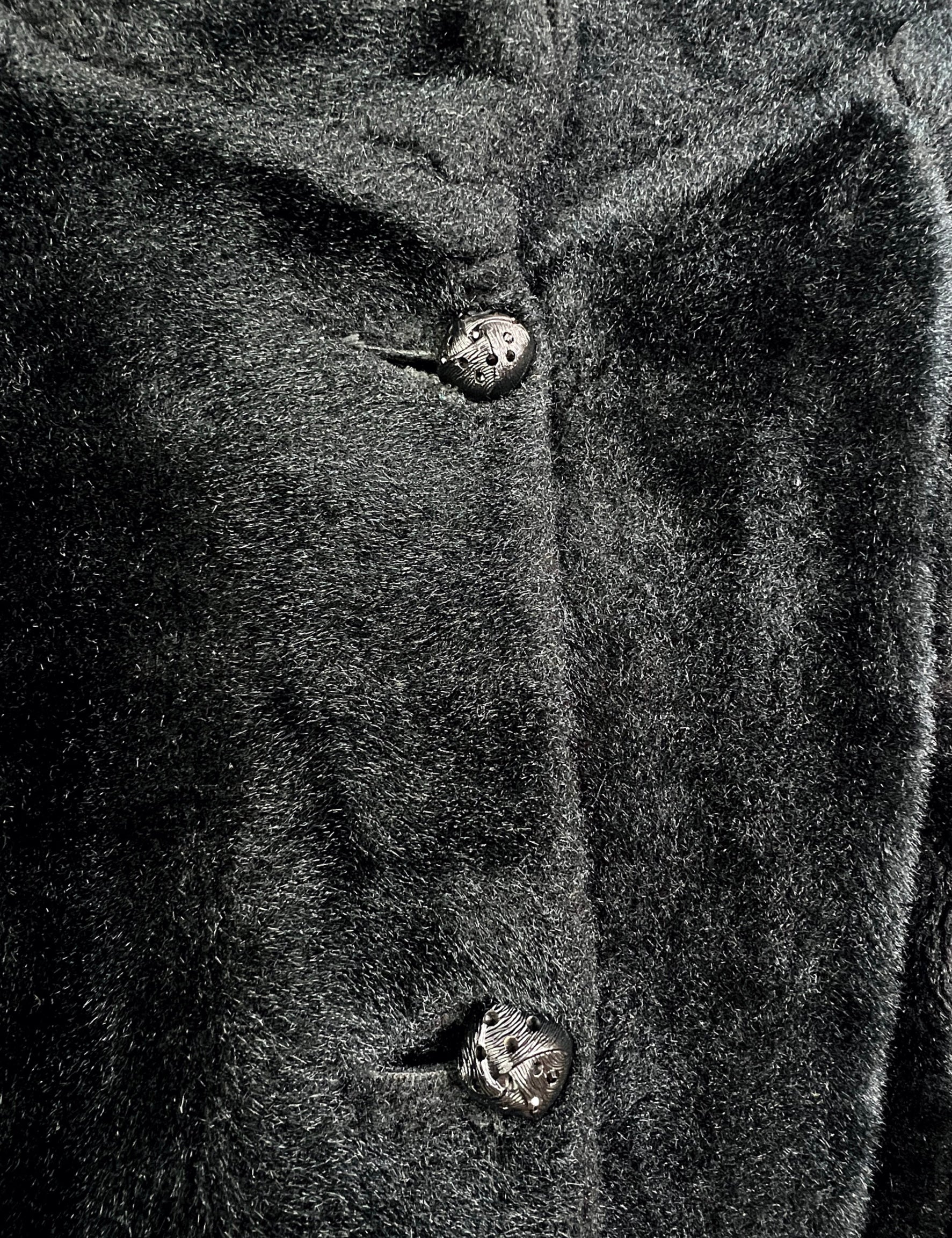 50s Black Faux Fur Fuzzy Crop Jacket By Styled by Winter - Image 5