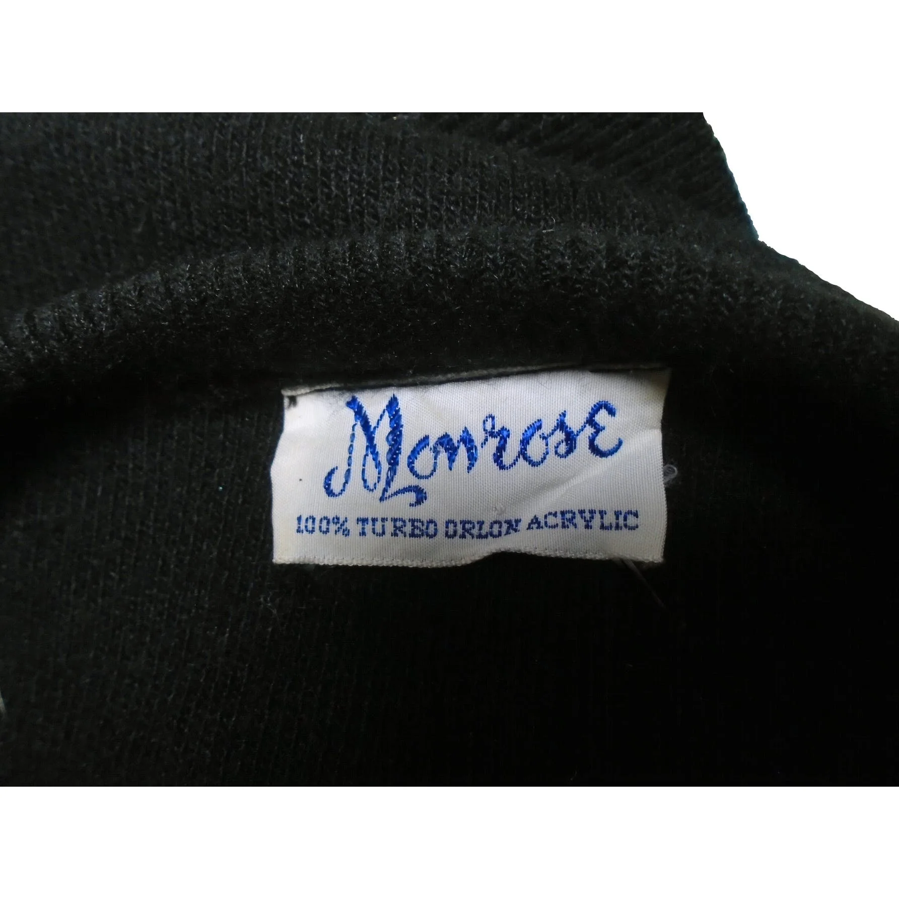 50s Black Orlon Beaded Cardigan Sweater- Tulip Flowers By Monrose - Image 8