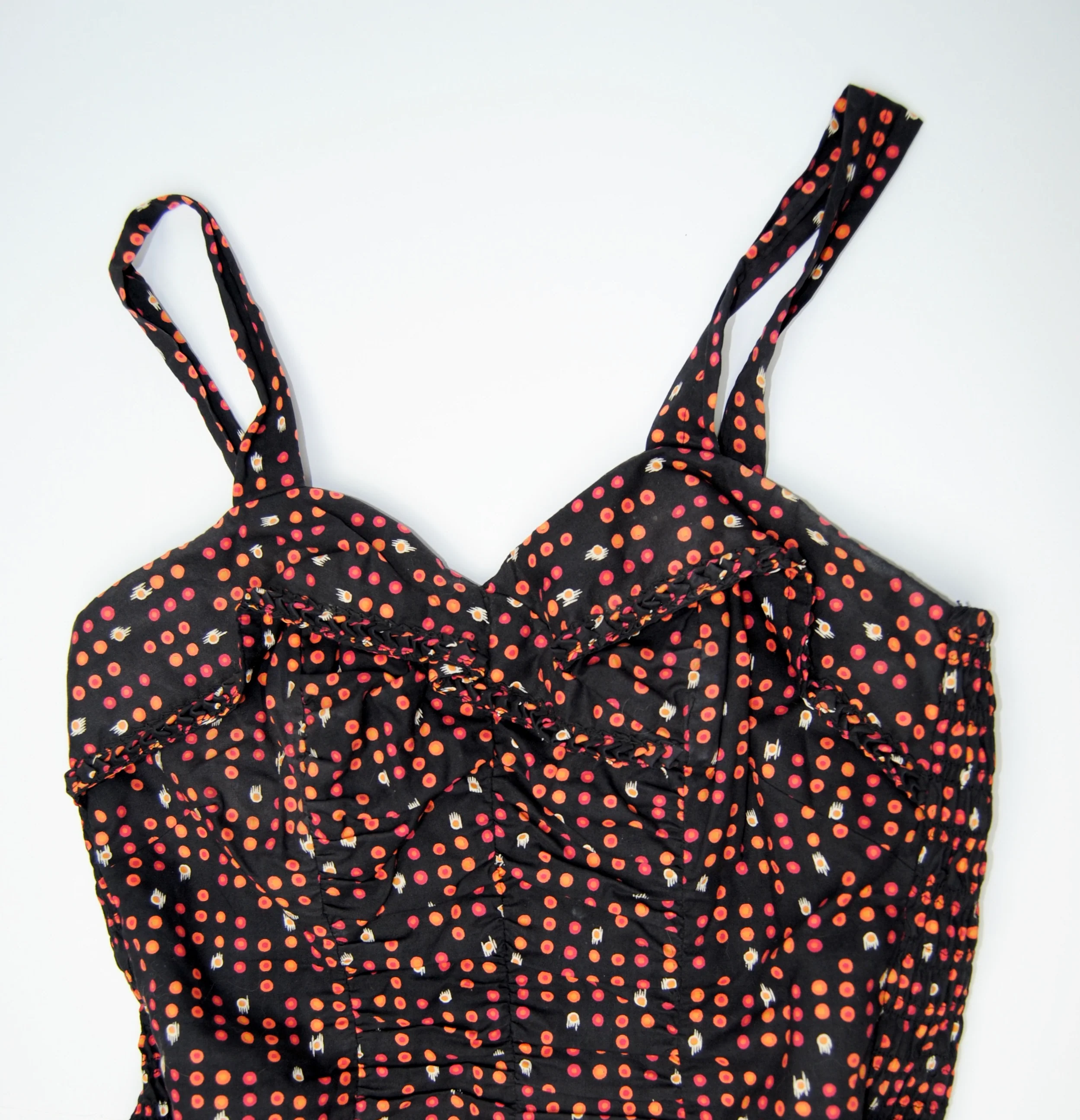 50s Black Patterned Cotton Swim Suit By Catalina - Image 10