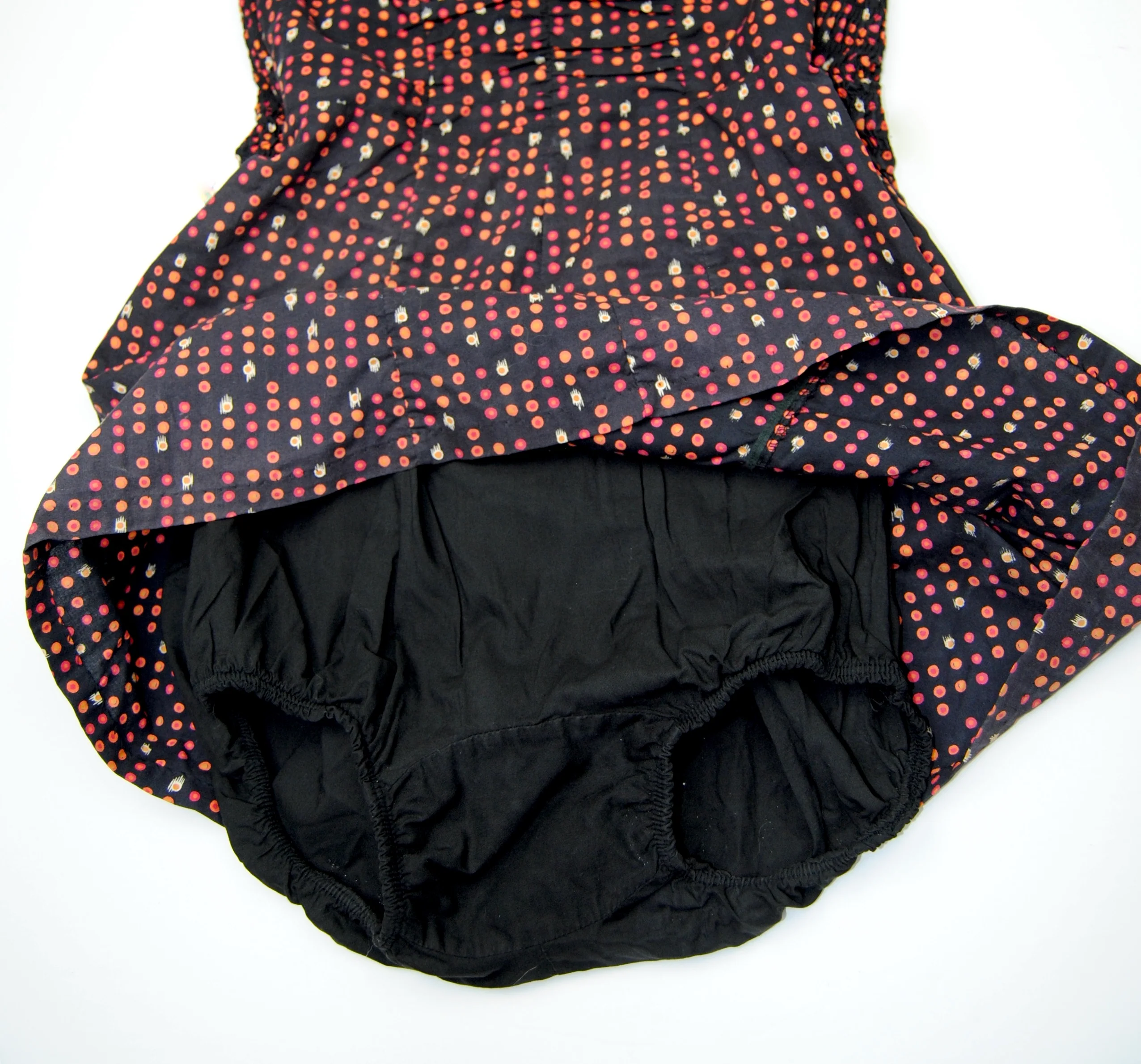50s Black Patterned Cotton Swim Suit By Catalina - Image 11