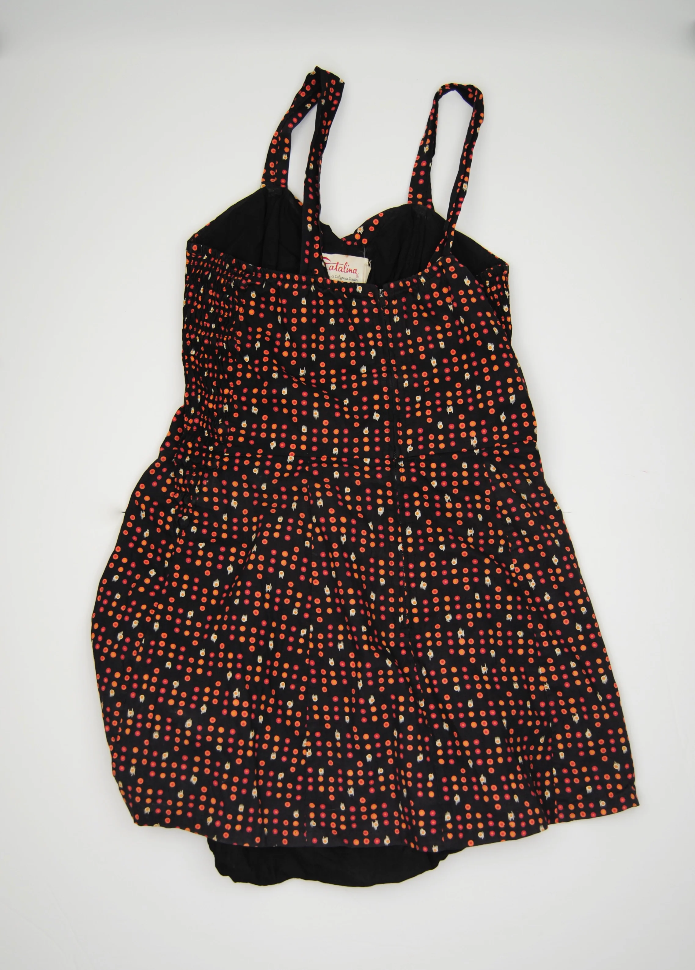50s Black Patterned Cotton Swim Suit By Catalina - Image 12