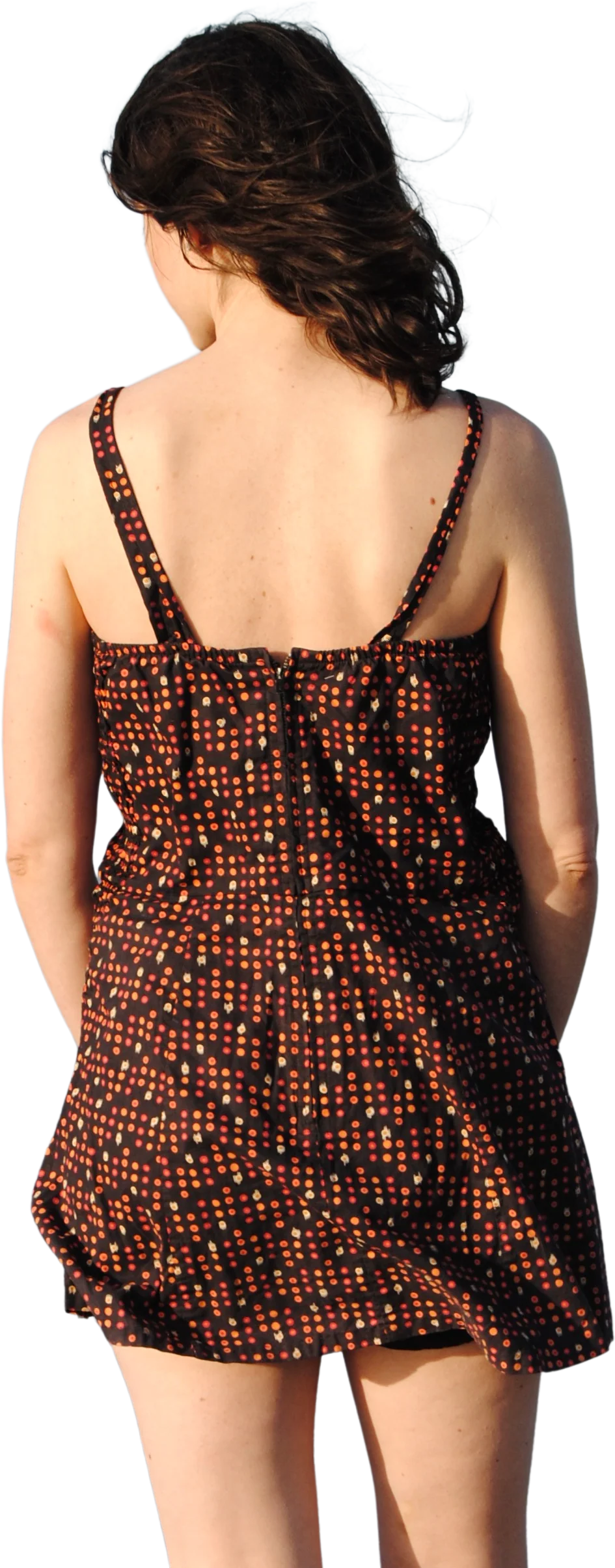 50s Black Patterned Cotton Swim Suit By Catalina - Image 2