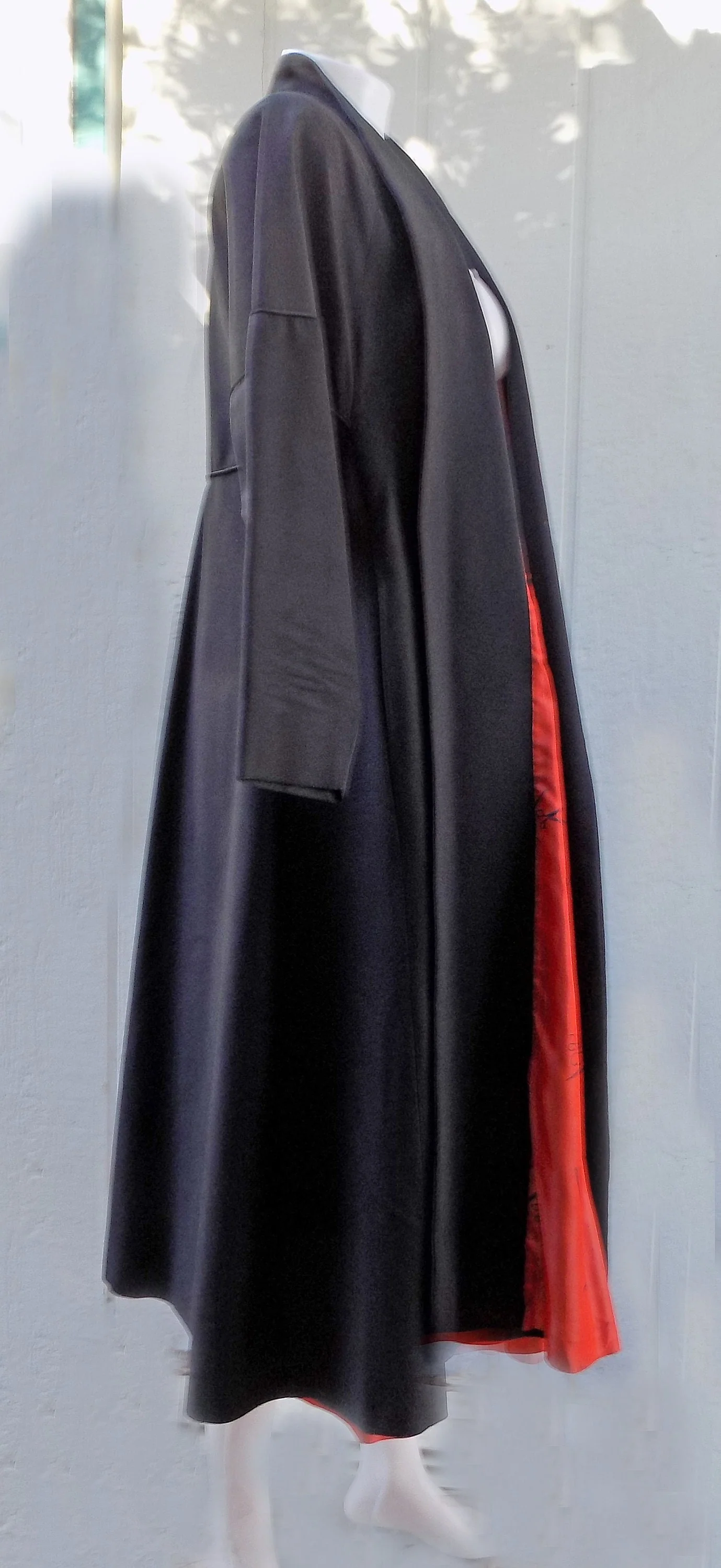 50s Black Swing Coat with Novelty Lining by Jack Bloom of California Sring Fall Twill Rayon M Designer by Jack Bloom Of California - Image 5