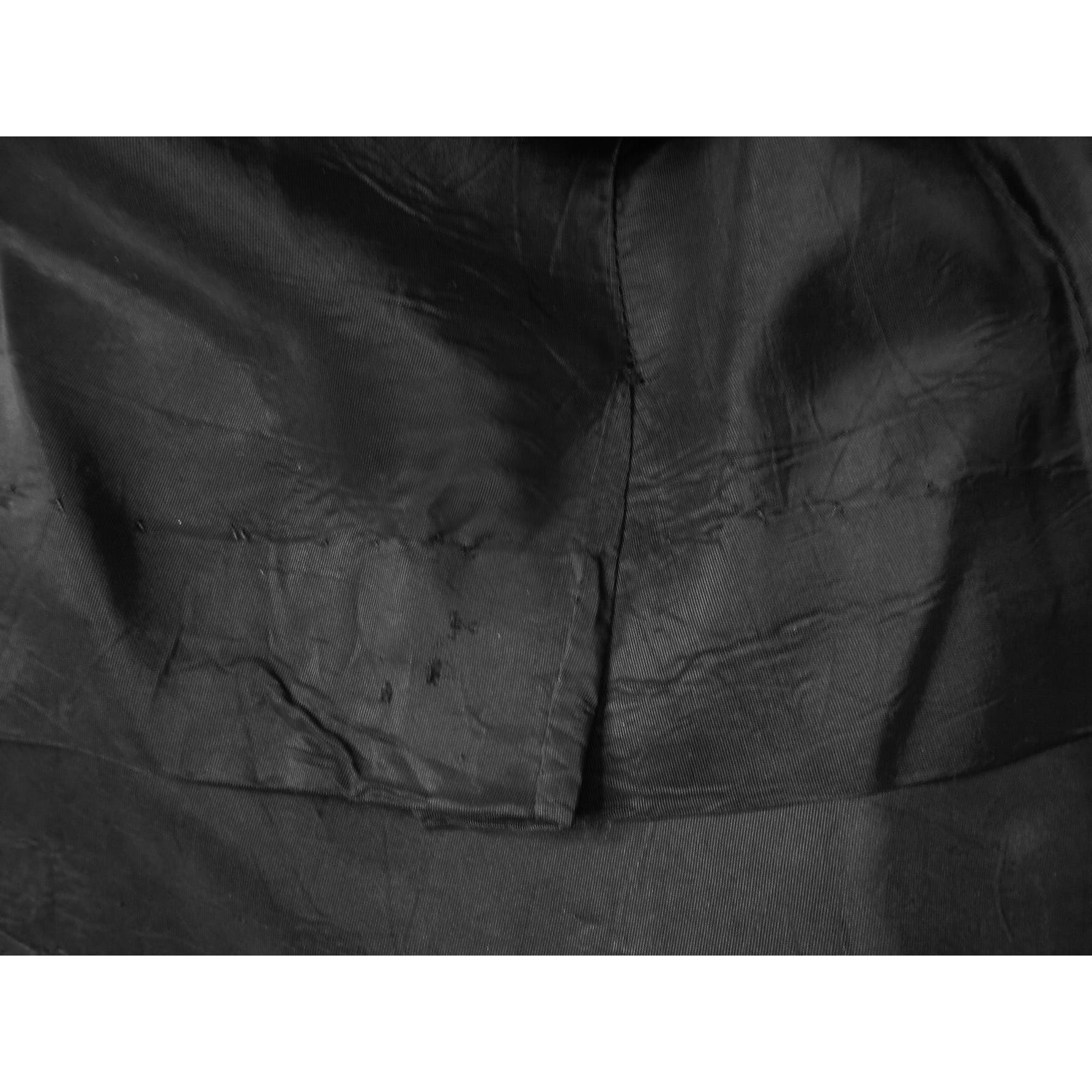 50s Black Taffeta Sheath Dress With Pockets, Swirls! By Polly Brief - Image 9