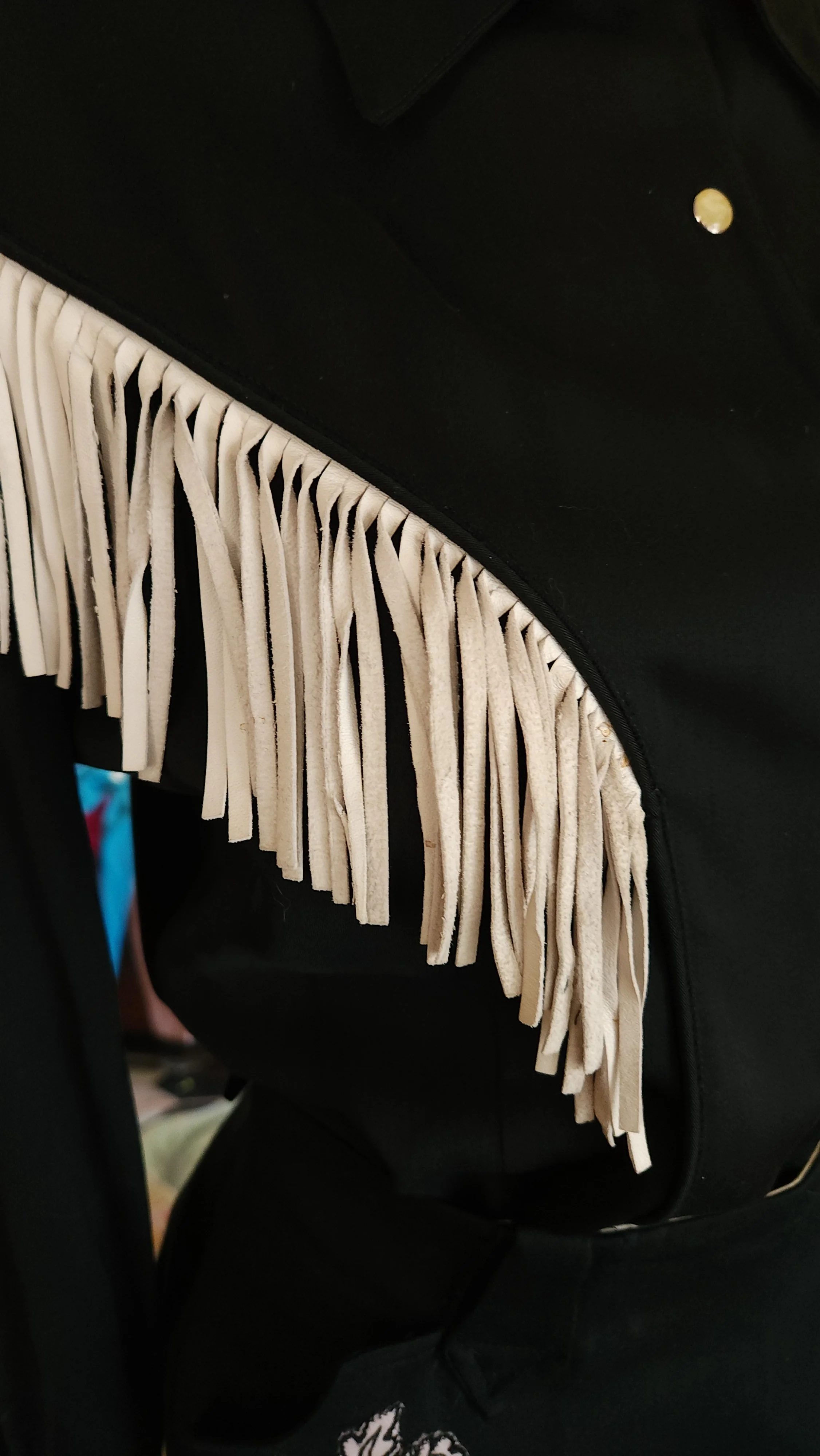 50s Black Western Suit With White Leather Fringe By Ranch-Maid - Image 6