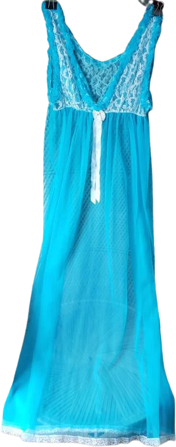 50s Blue Chemise and Robe Set Md by Belle Smith