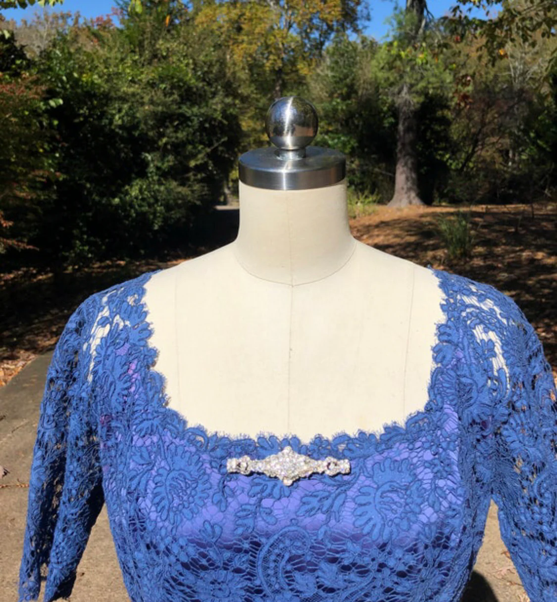 50s Blue Lace Dress Terry-allen by Terry Allen - Image 6