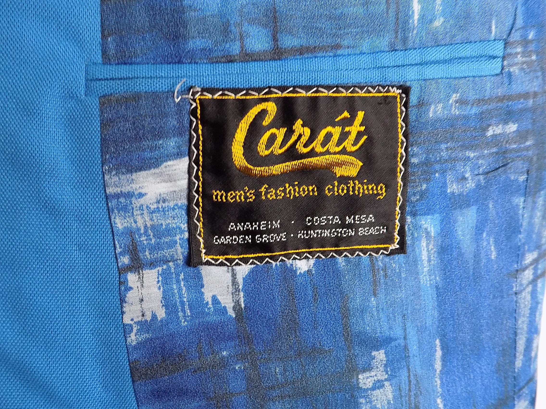 50s Bright Blue Thin Lapel Dinner Jacket Suit Jacket Blazer Sport Coat Rockabilly Atomic Mcm Carat California - Image 3