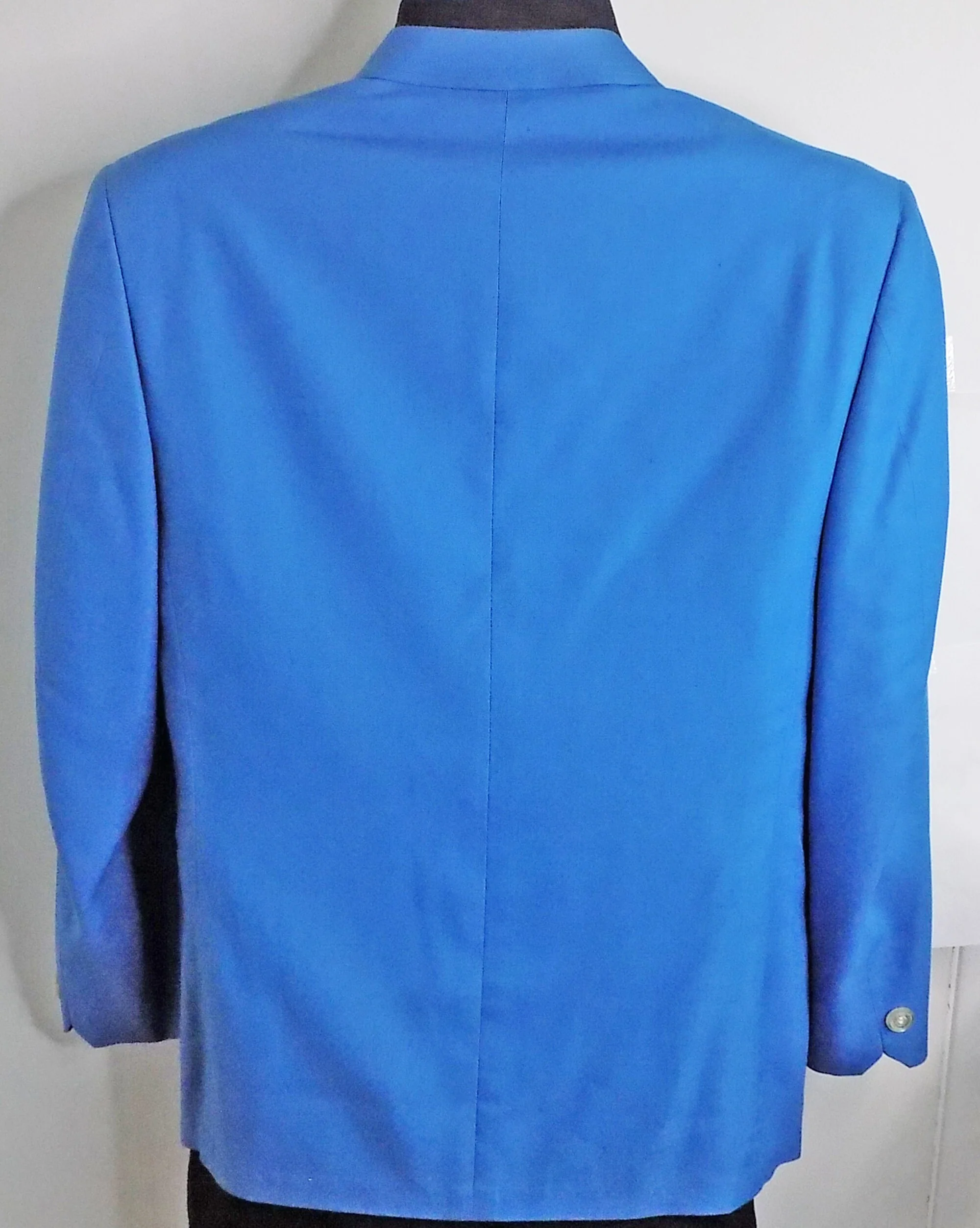 50s Bright Blue Thin Lapel Dinner Jacket Suit Jacket Blazer Sport Coat Rockabilly Atomic Mcm Carat California - Image 4