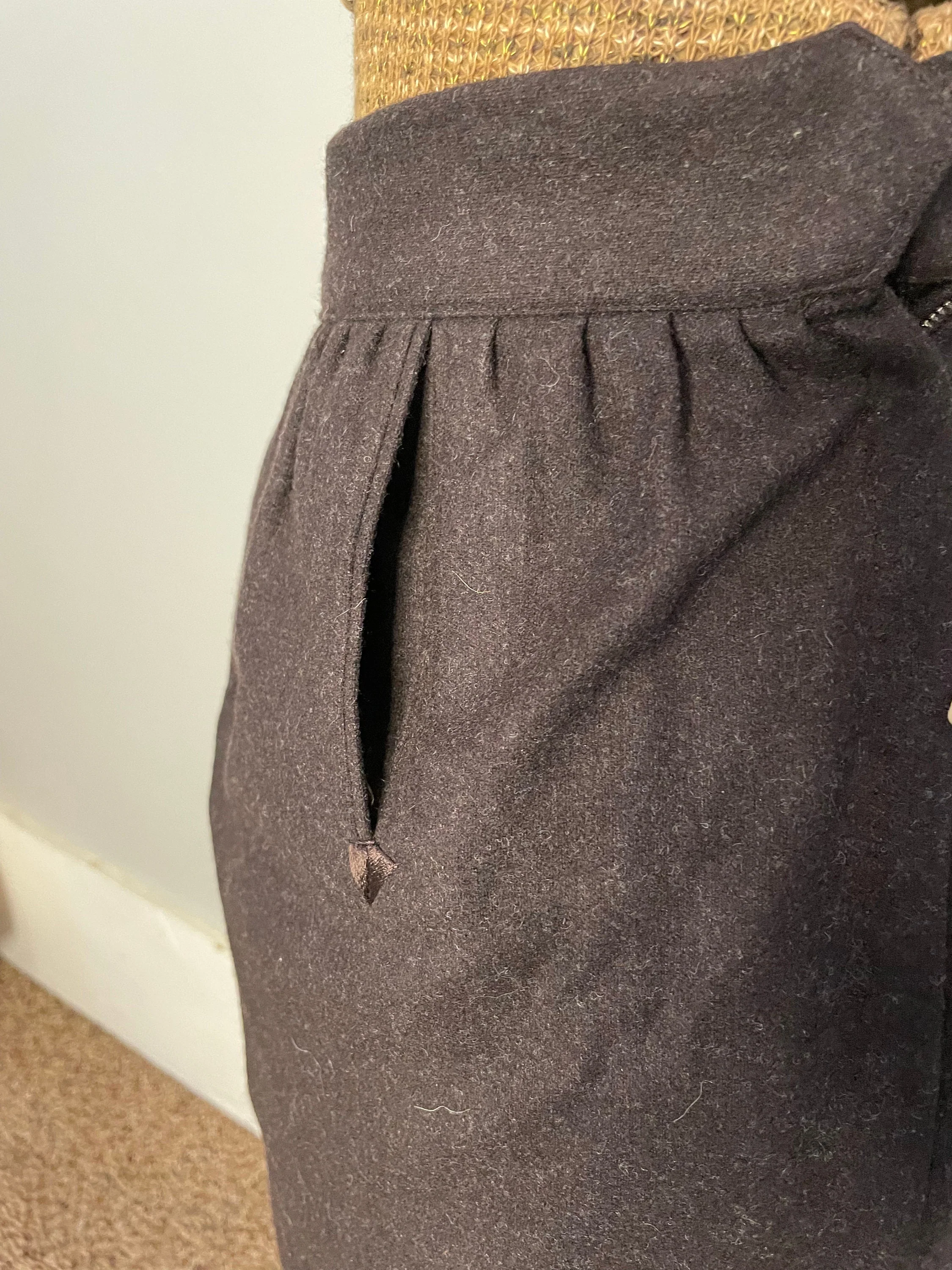 50s Brown Wool Skirt by Evan Picone - Image 2
