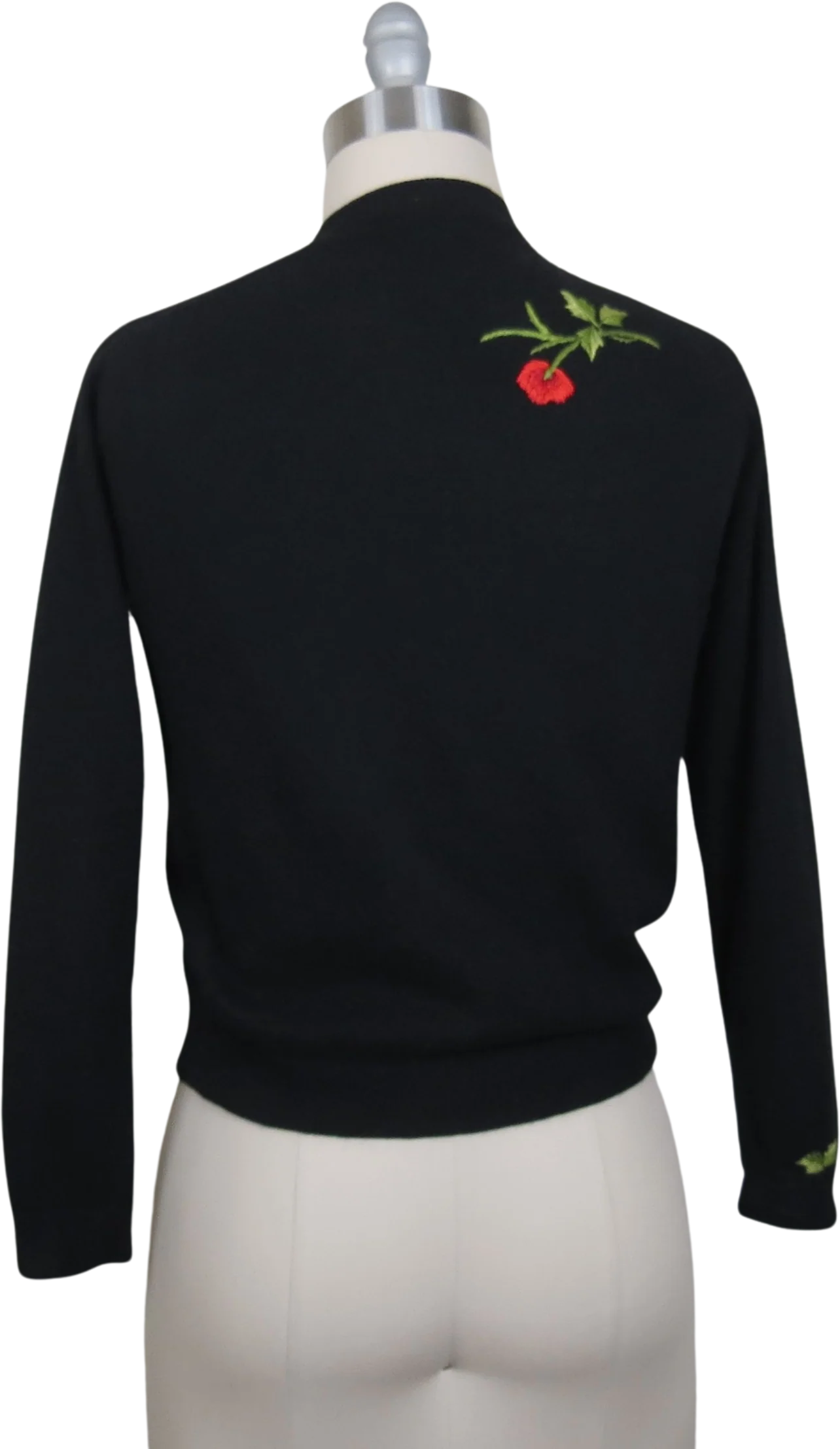 50s Cardigan Sweater Floral Rose Print Embroidery - Image 2