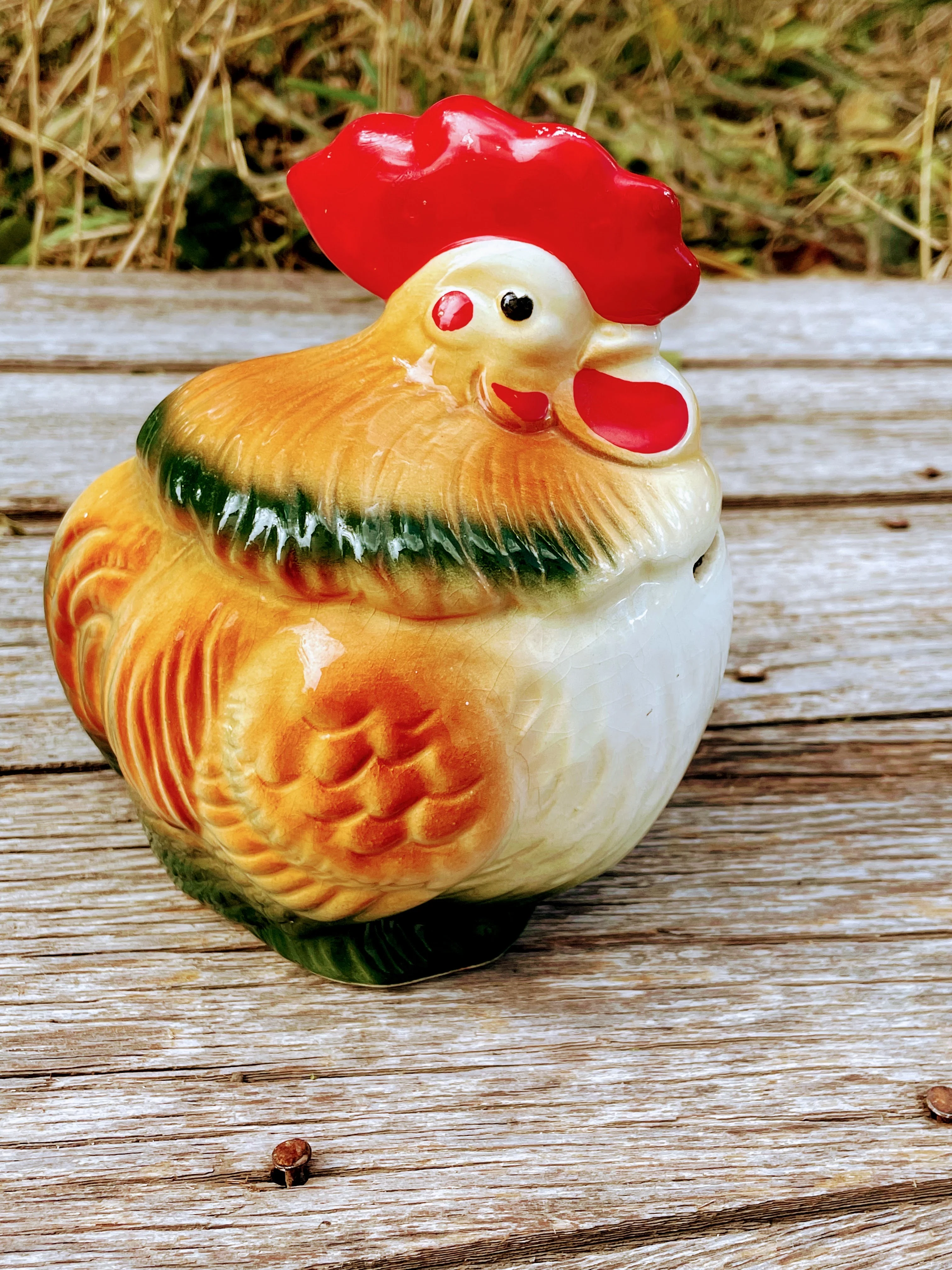 50s Chicken Rooster Ceramic Bank Farmhouse Primitive - Image 4