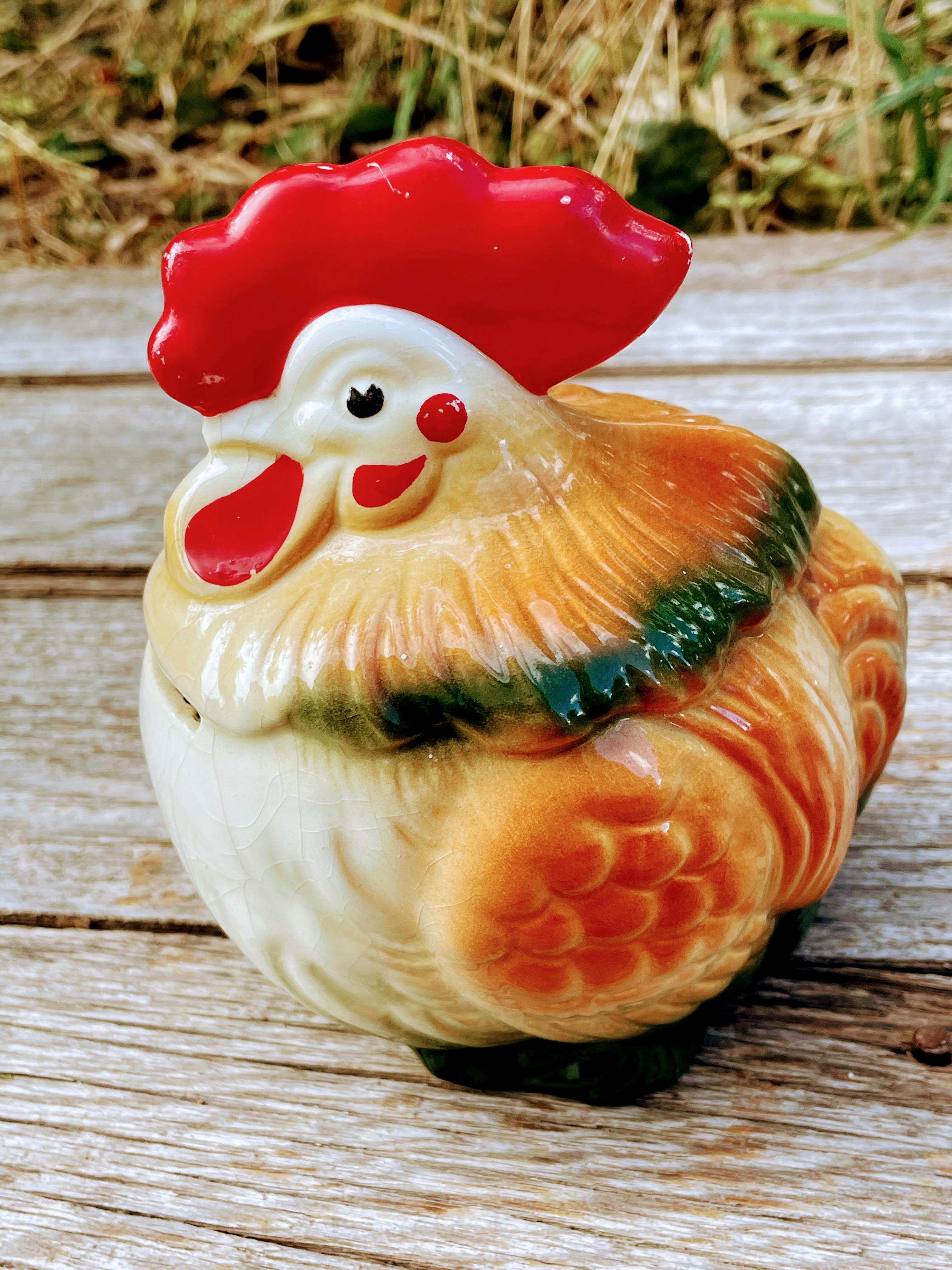 50s Chicken Rooster Ceramic Bank Farmhouse Primitive - Image 7