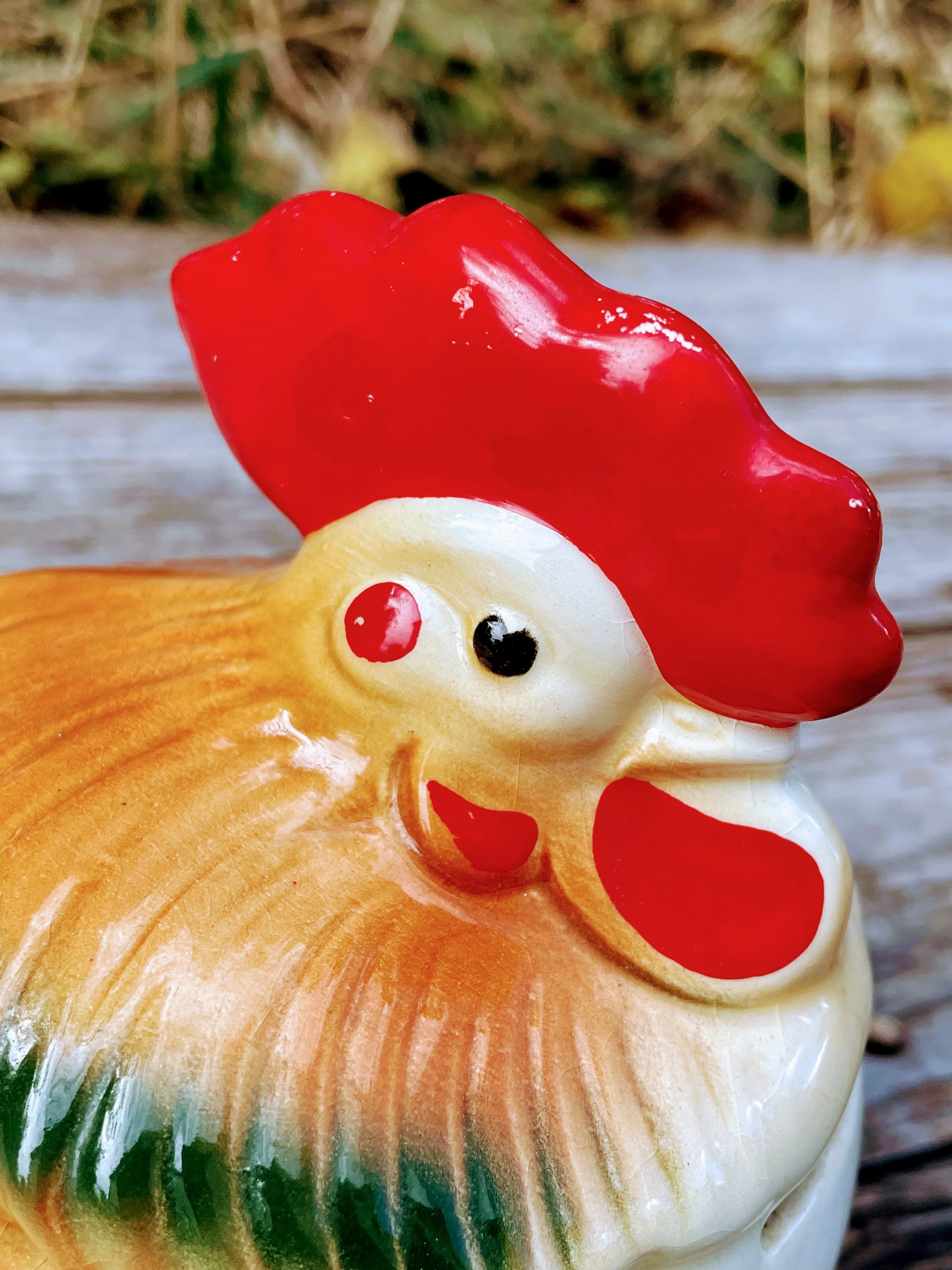 50s Chicken Rooster Ceramic Bank Farmhouse Primitive - Image 9
