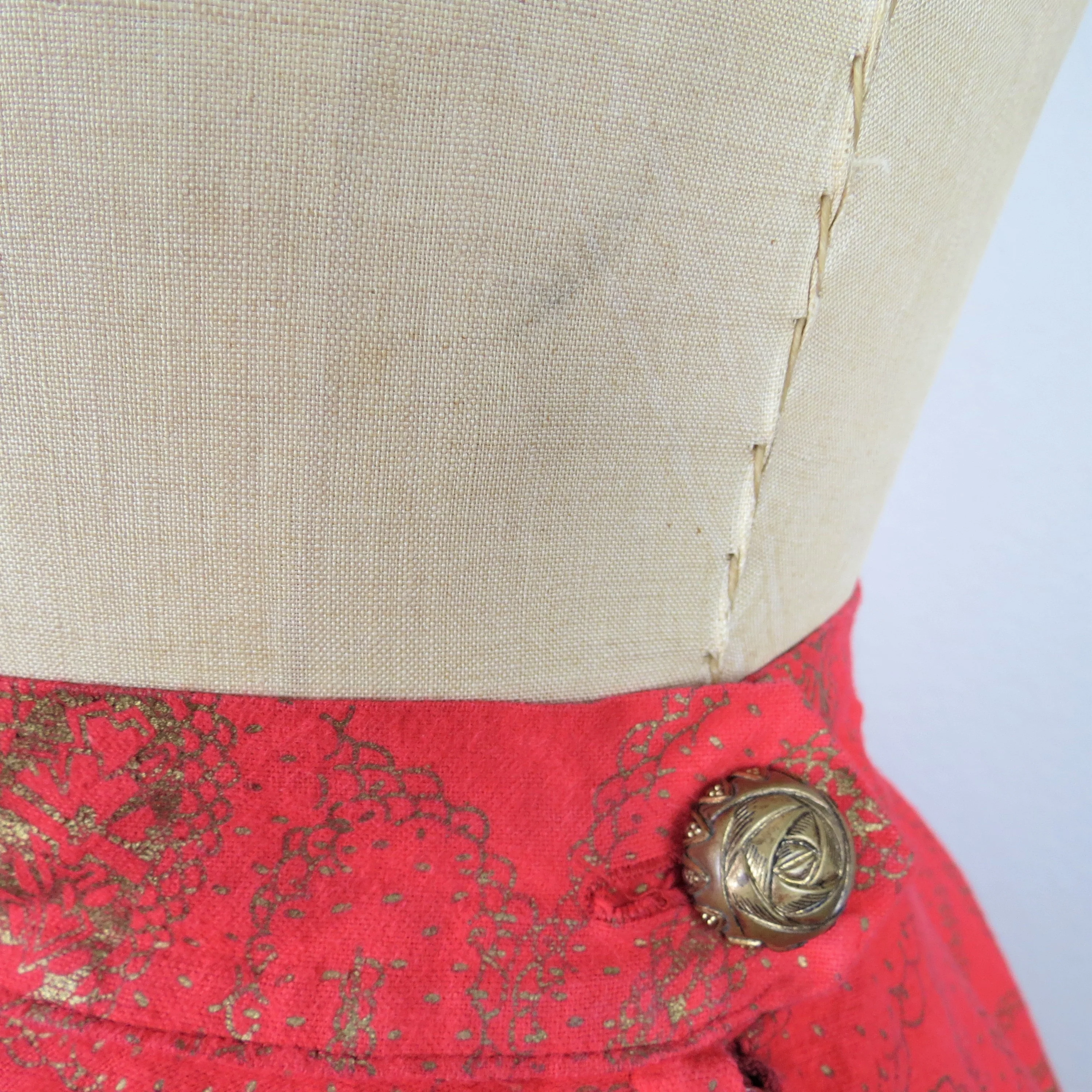 50s Circle Skirt Cotton Paisley Print Holiday Party - Image 3