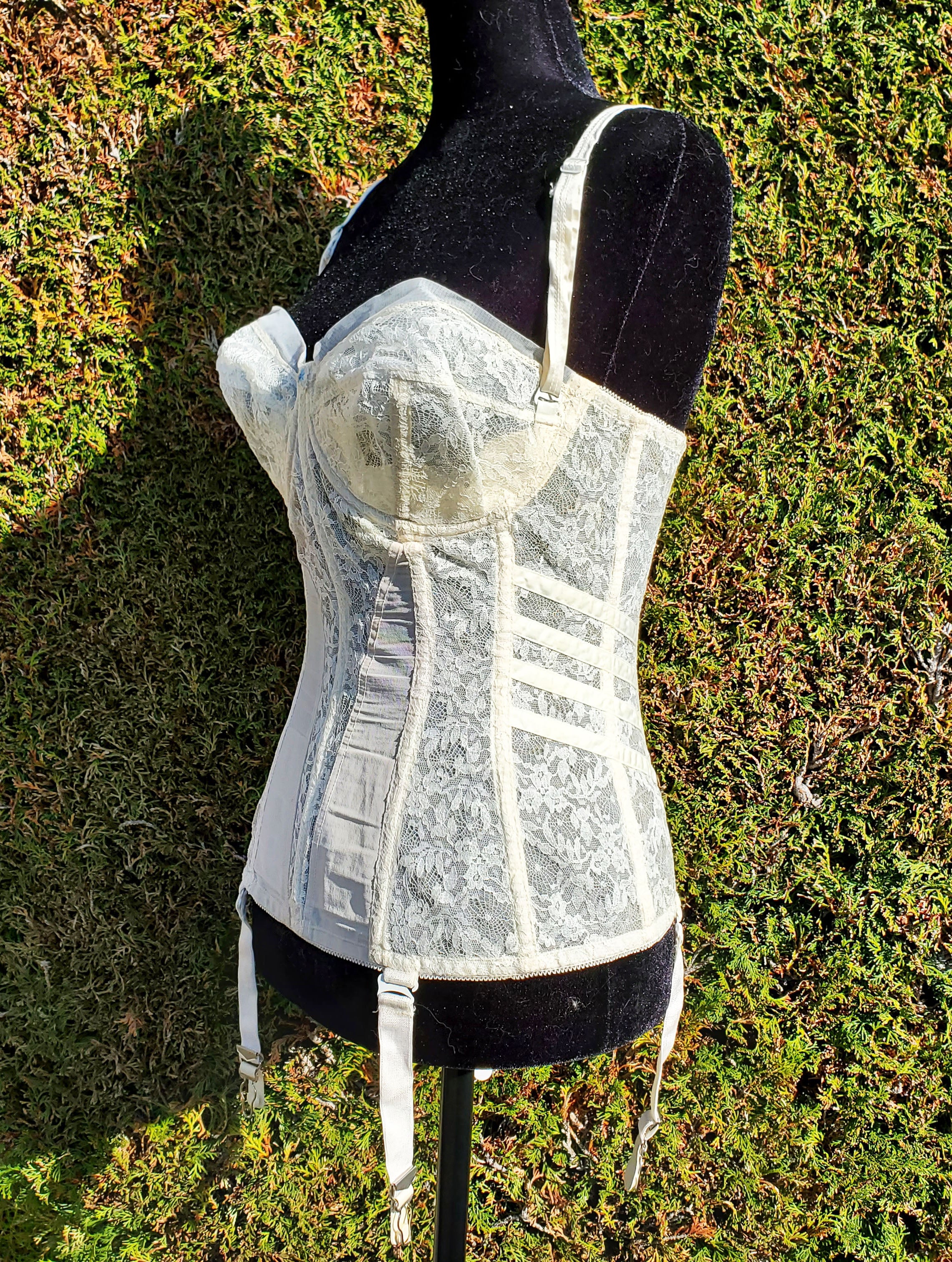 50s Corset Longline Bra Corselette By Rondeau - Image 6