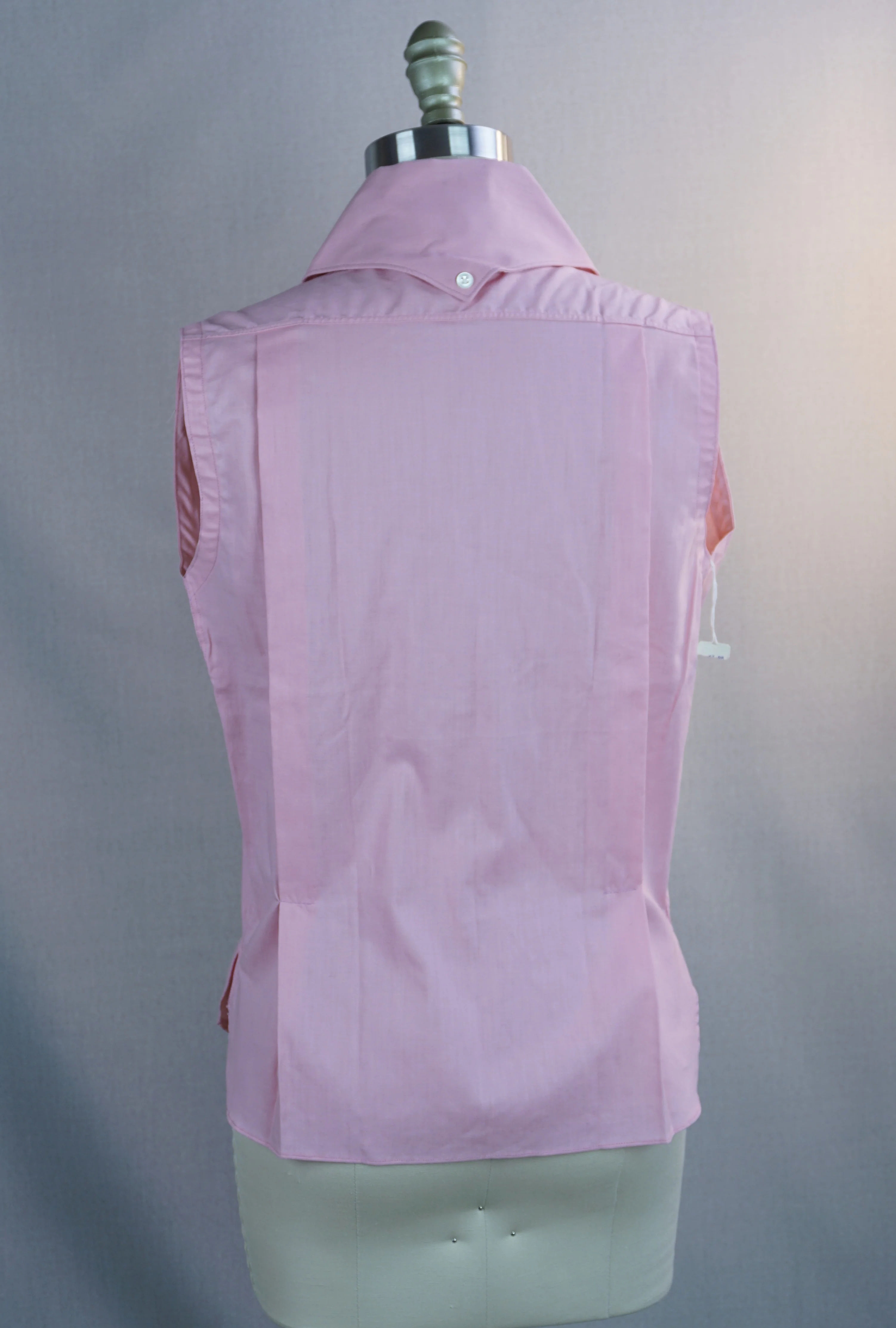 50s Deadstock Pink Cotton Sleeveless Blouse Shirt By New Era - Image 6