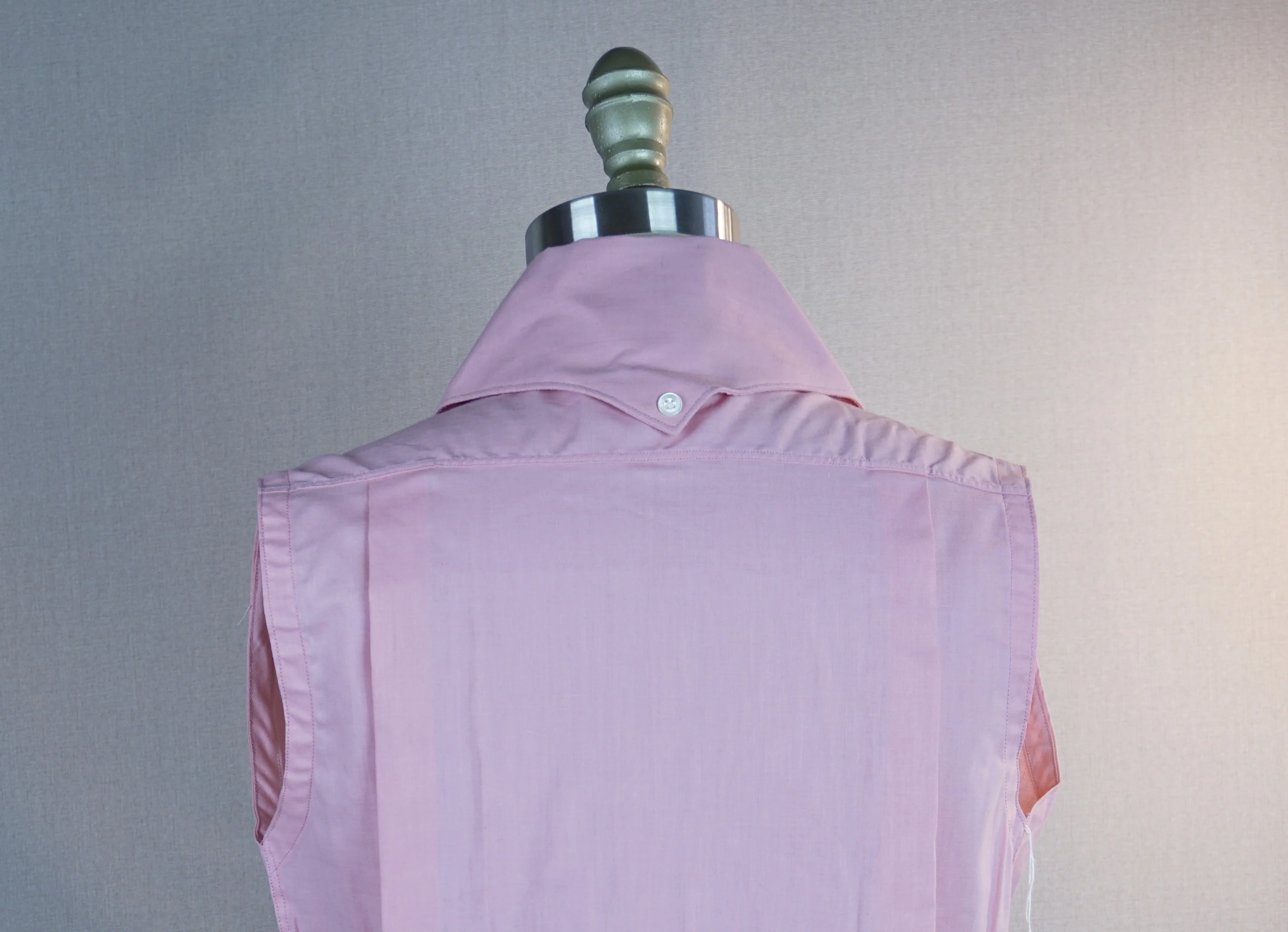 50s Deadstock Pink Cotton Sleeveless Blouse Shirt By New Era - Image 7
