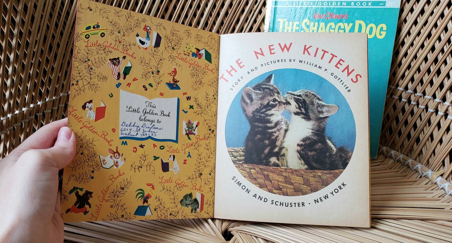 50s Dog and Cat Little Golden Books Set of 2 1957 The New Kittens and 1959 Disney's The Shaggy Dog by Walt Disney - Image 3