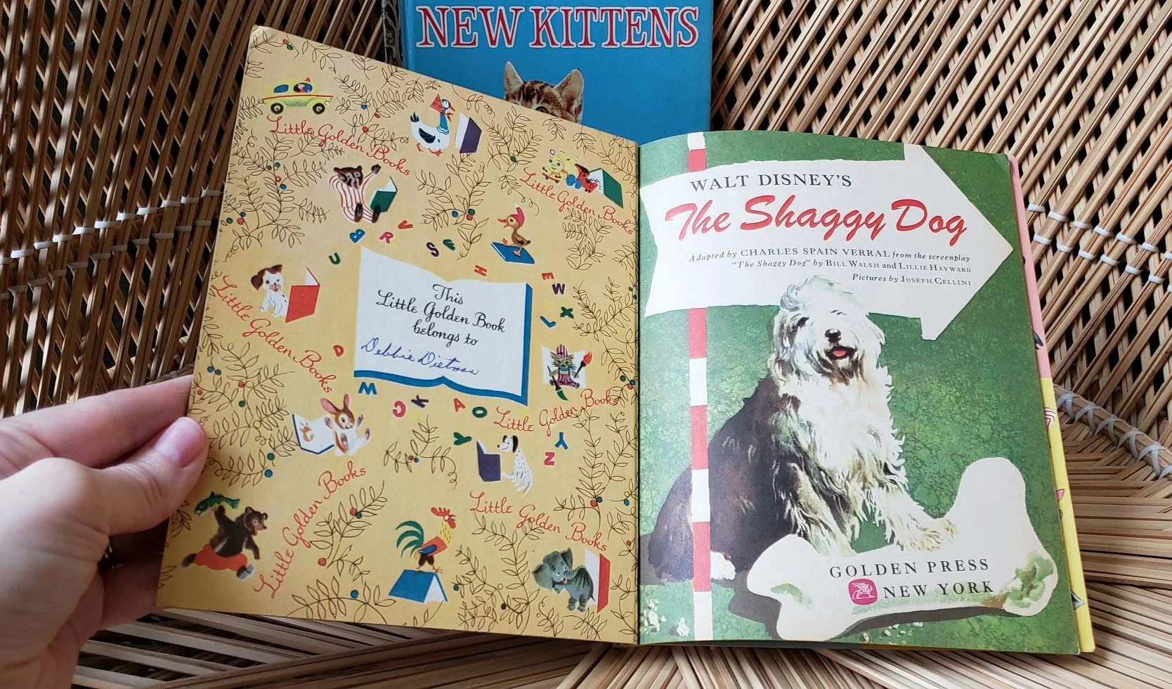 50s Dog and Cat Little Golden Books Set of 2 1957 The New Kittens and 1959 Disney's The Shaggy Dog by Walt Disney - Image 6