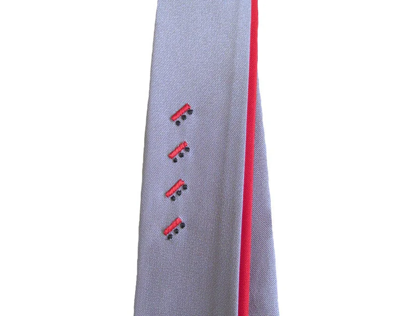 50s Embroidered Pilgrim Cravat with Second Layer of Red Fabric and Square Ends, Mint - Image 2