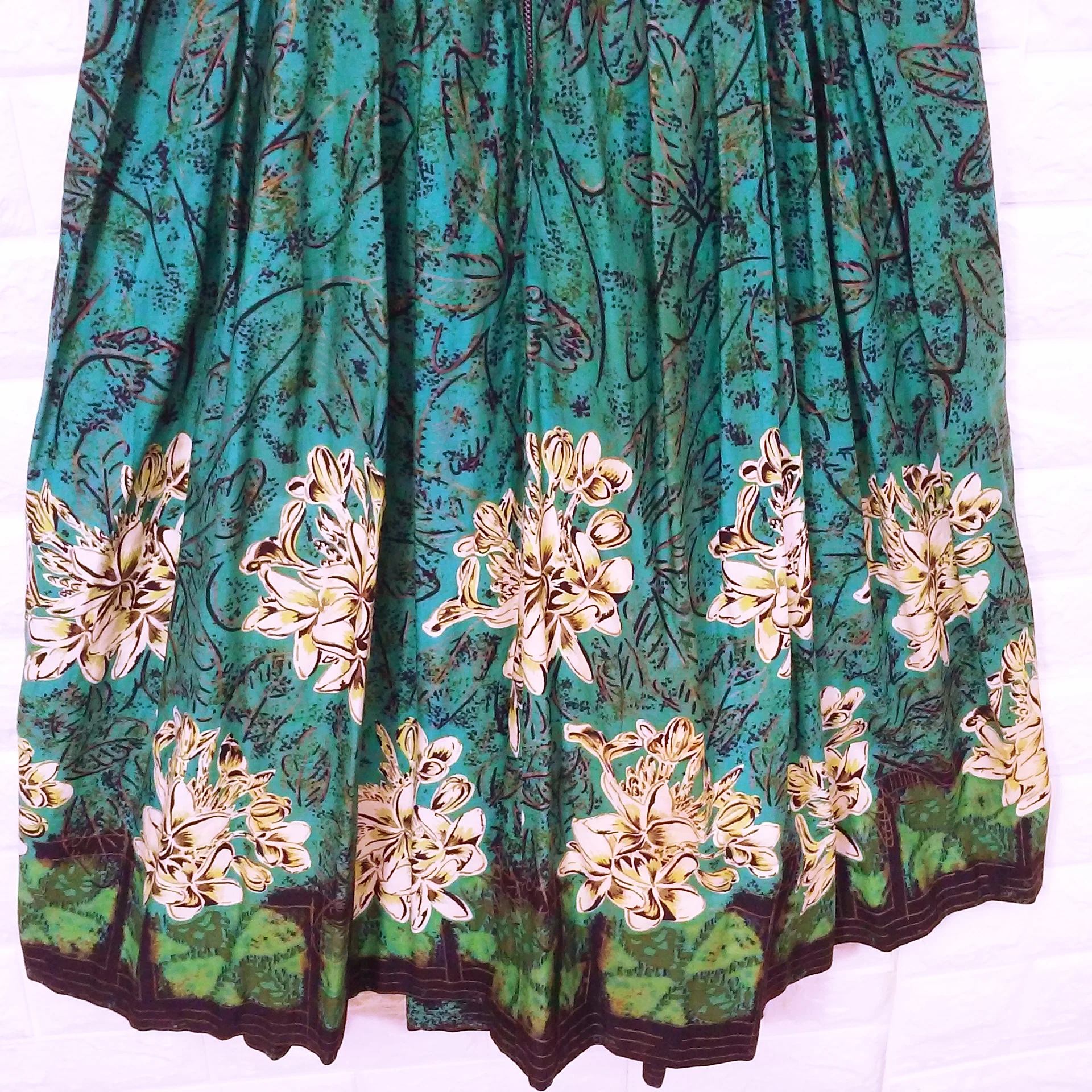 50s Fit N' Flare Mod Retro Swing Rockabilly Sun Dress By Quality Handmade Custom Handsewn Border Print Fabric - Image 12