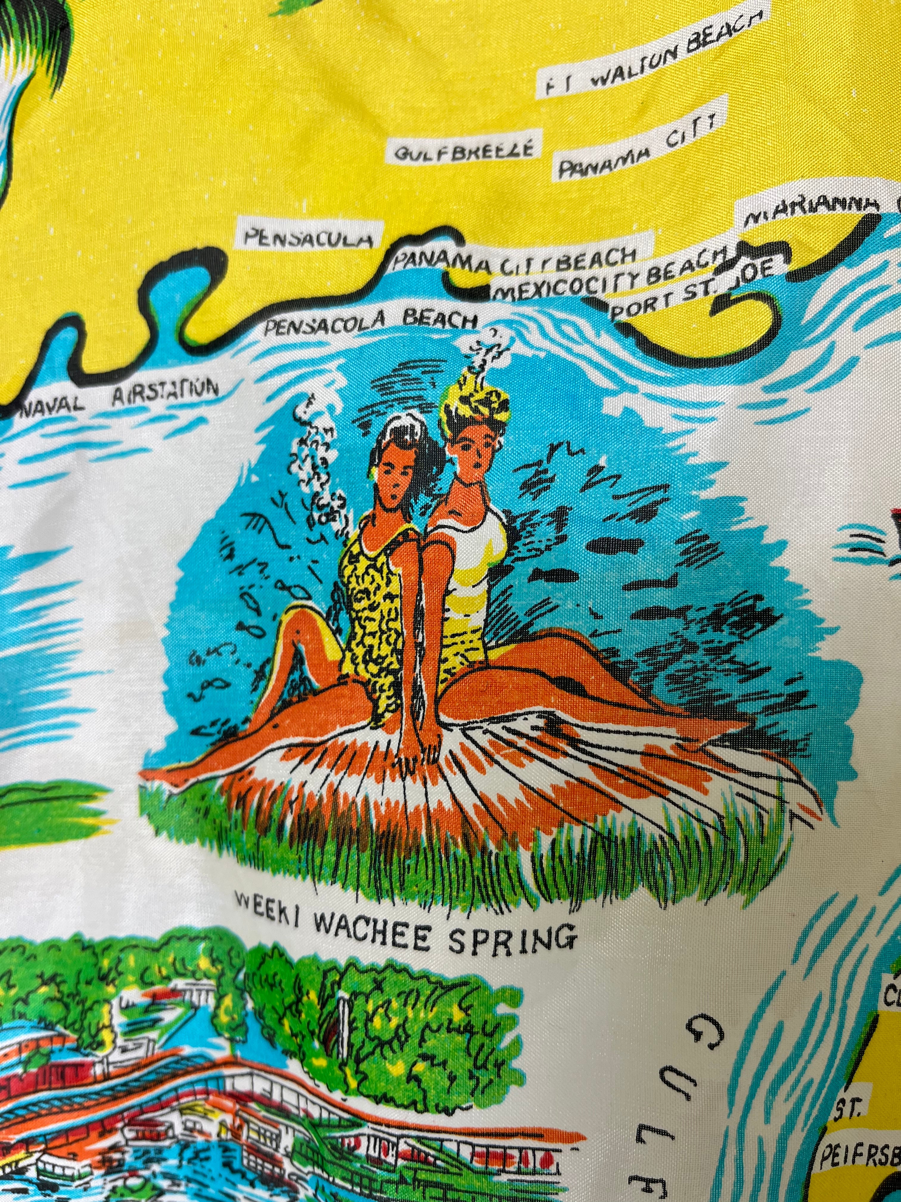 50s Florida Souvenir Silk Scarf - Image 4