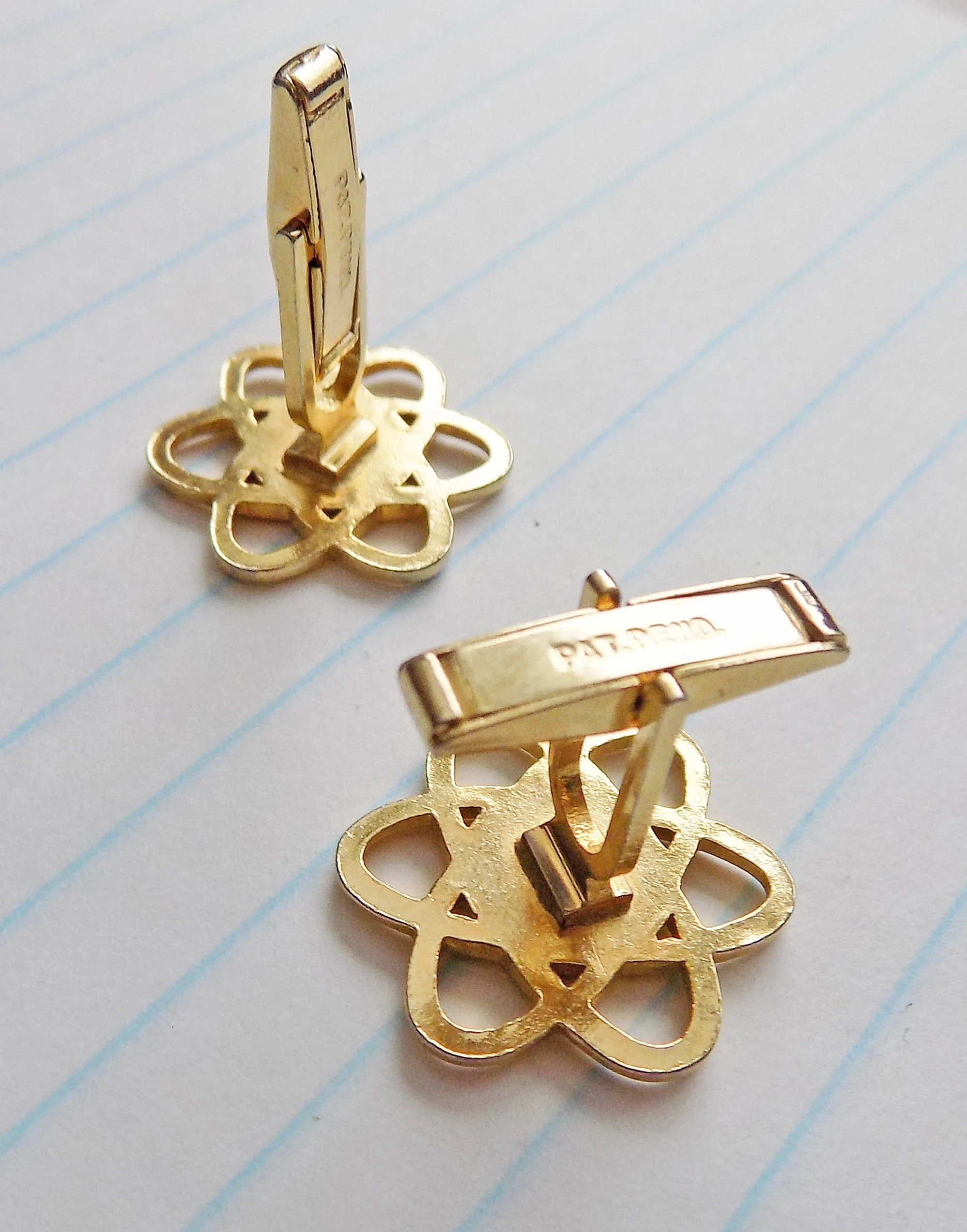 50s Ford Atomic Atom- Splitting Gold Tone Cuff Links Dress Shirt Wedding Mid-Century Rockabilly Mad Men Ranch Science - Image 2