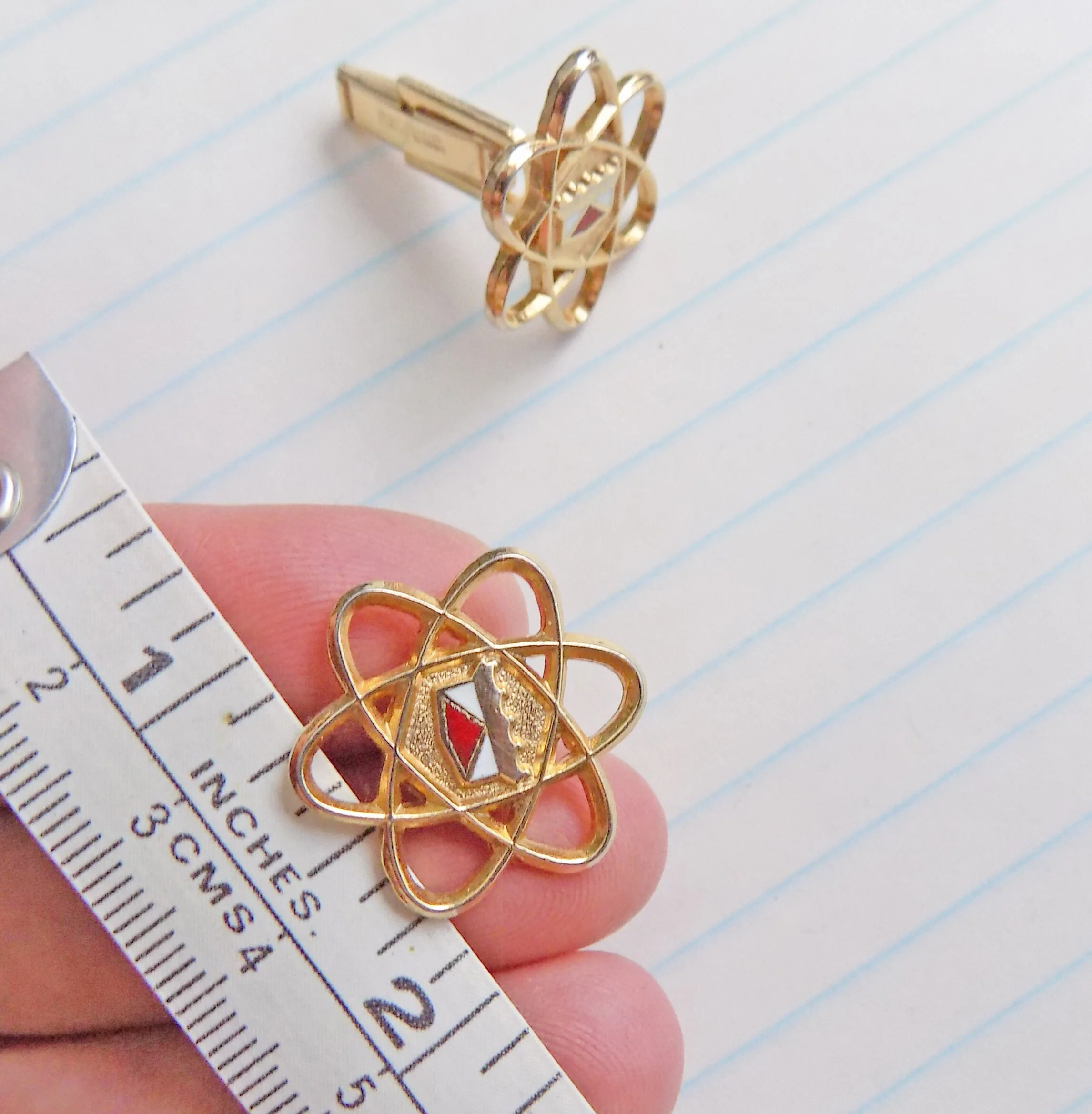 50s Ford Atomic Atom- Splitting Gold Tone Cuff Links Dress Shirt Wedding Mid-Century Rockabilly Mad Men Ranch Science - Image 5