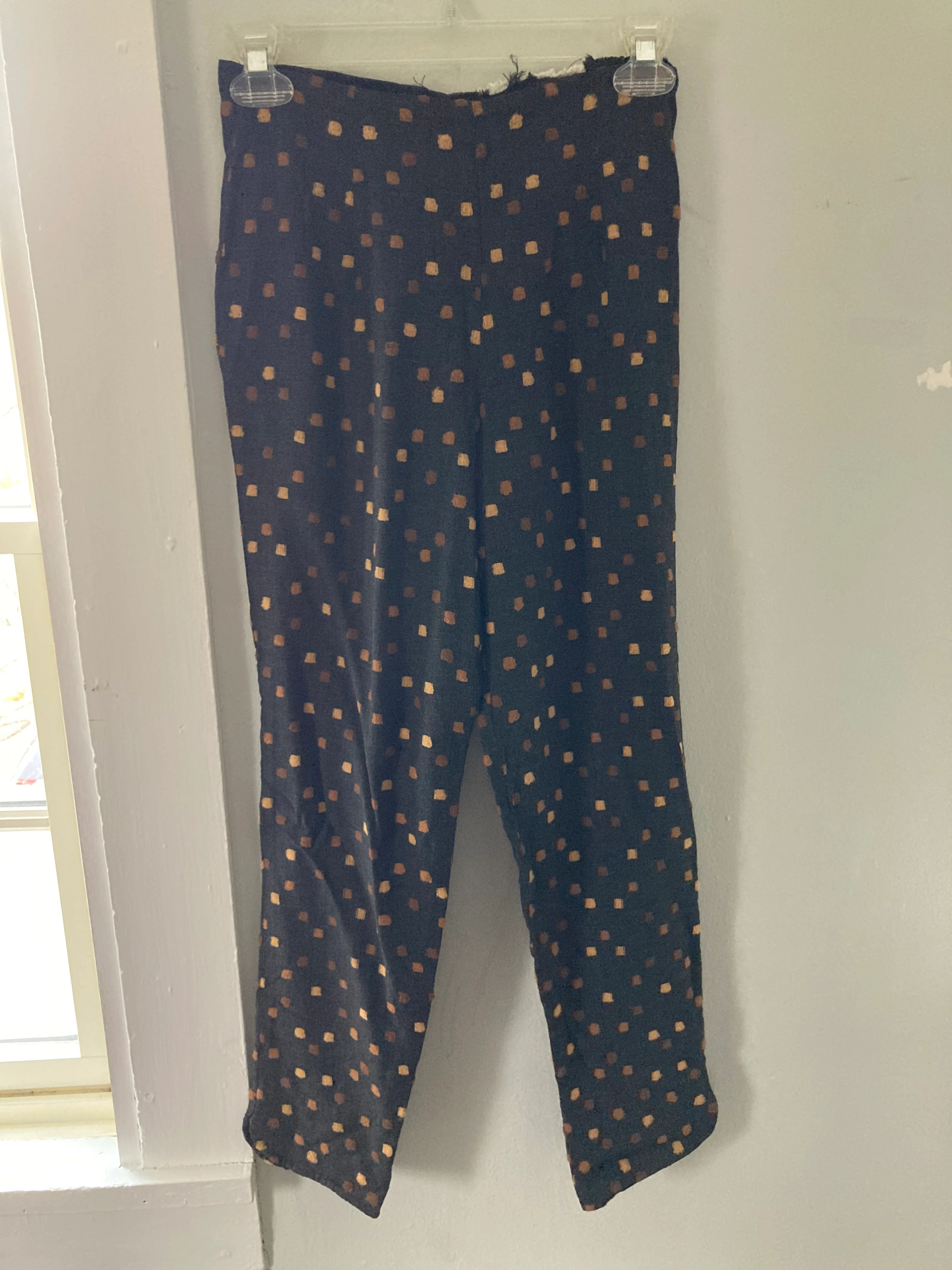 50s Geometric Pattern Cigarette Pants - Image 3