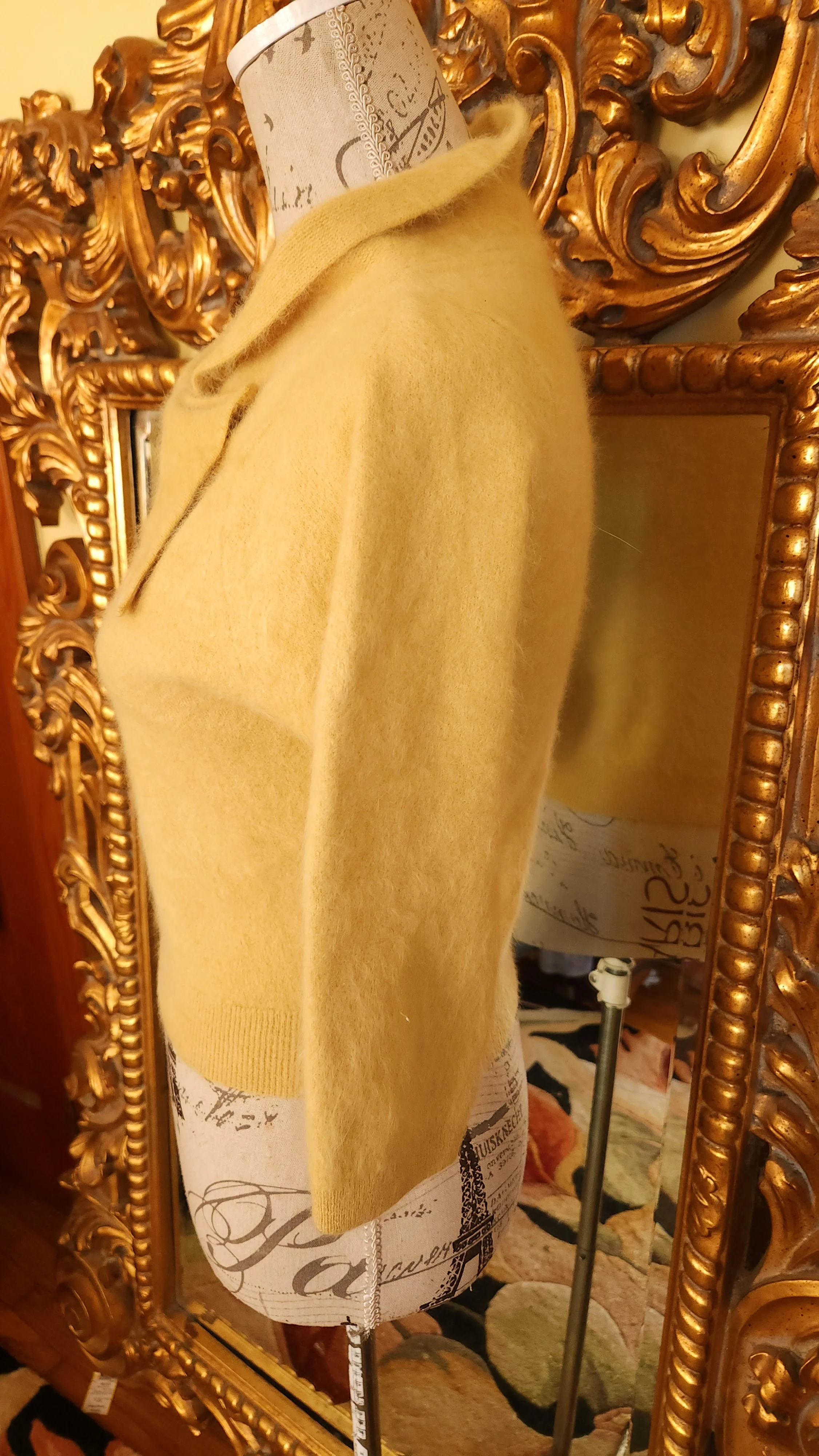50s Gold Angora Pin Up Sweater With Bow Detail by  Darlene - Image 3