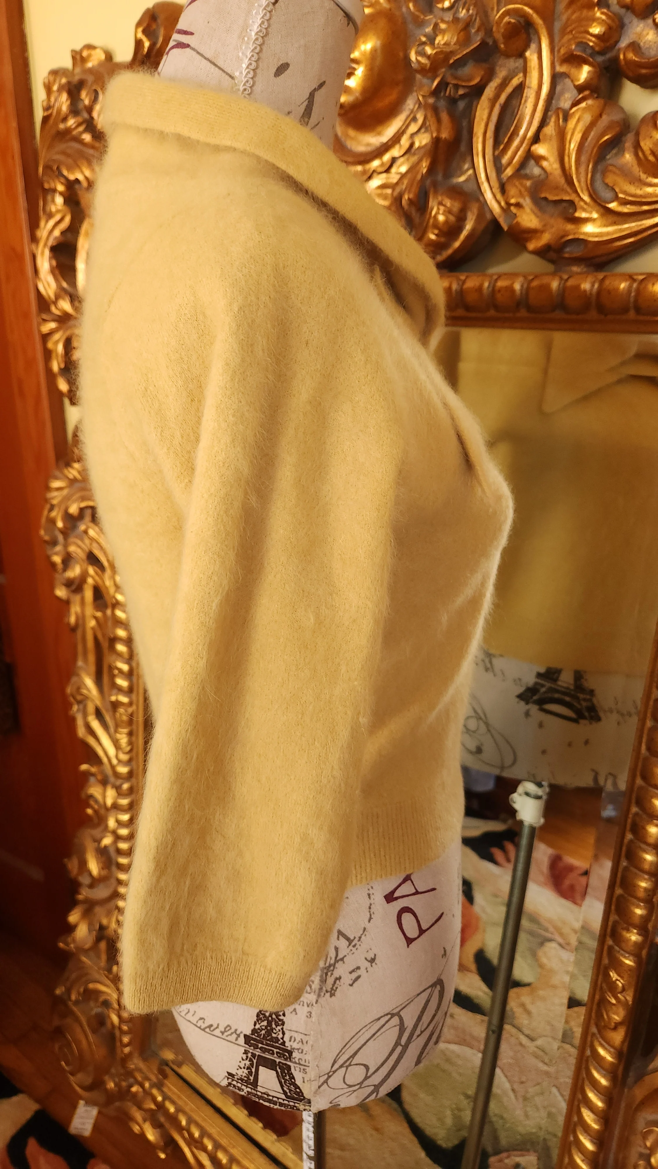 50s Gold Angora Pin Up Sweater With Bow Detail by  Darlene - Image 4