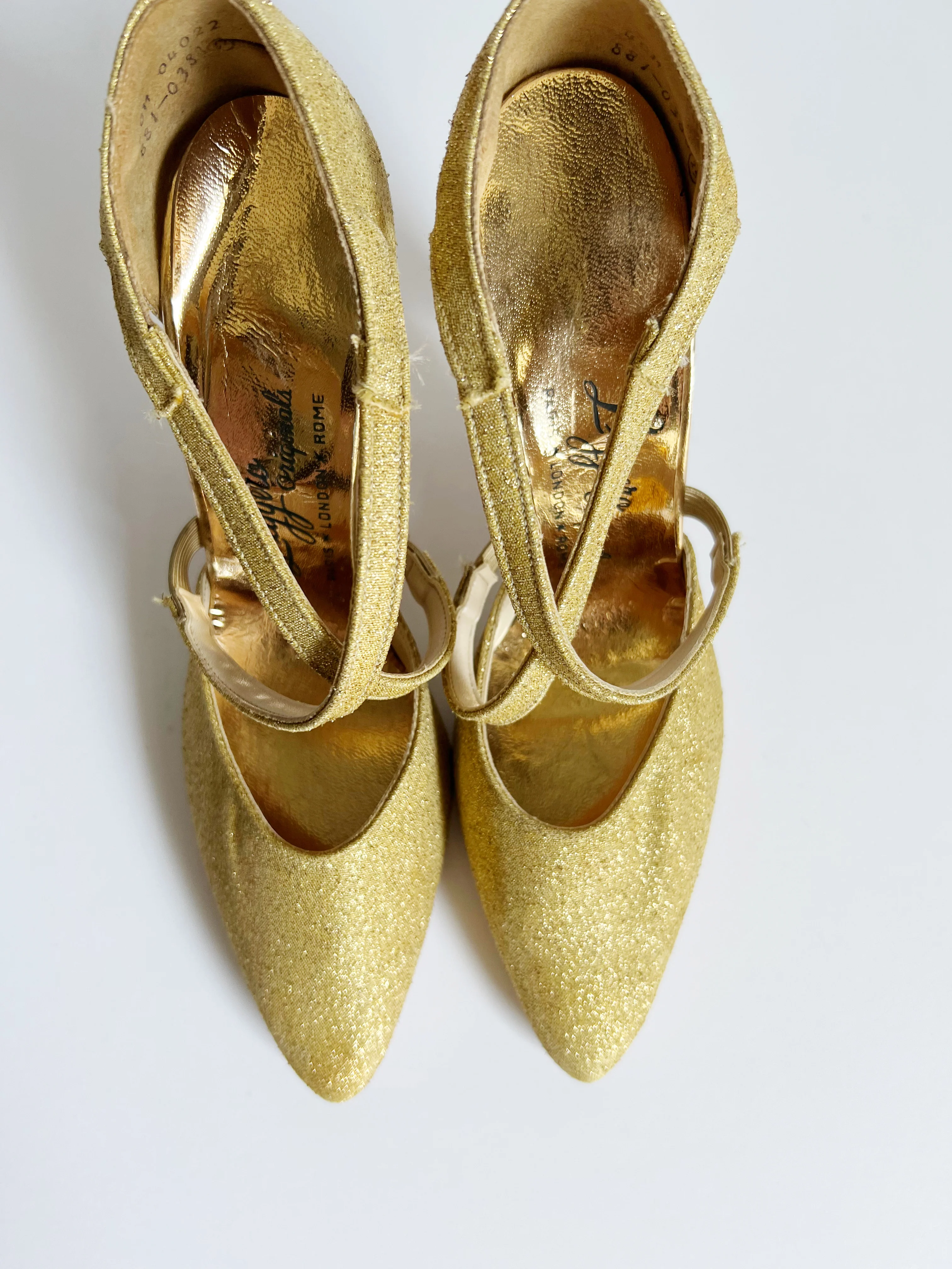 50s Gold Lurex Pumps By Leggero Originals - Image 3
