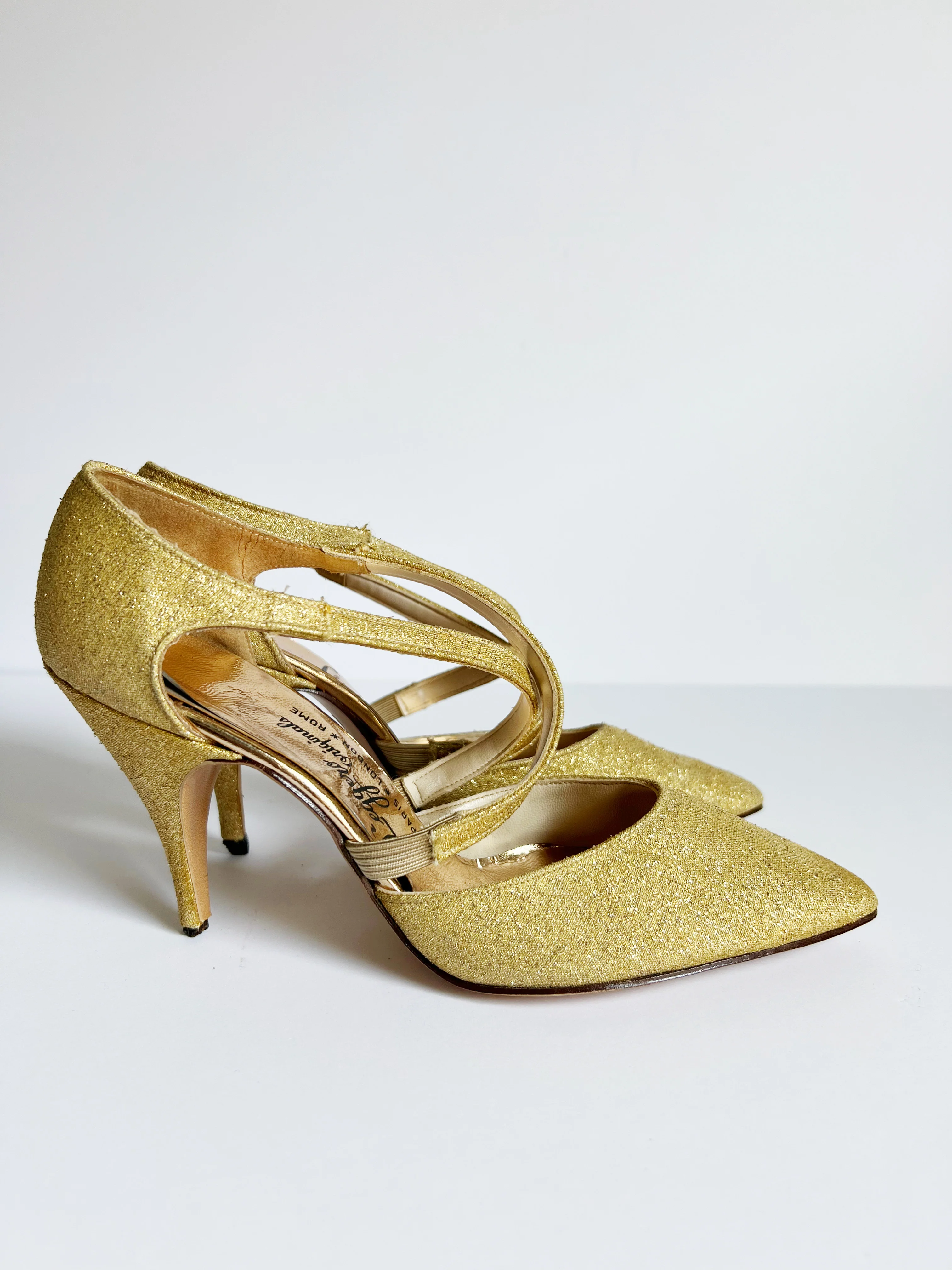 50s Gold Lurex Pumps By Leggero Originals - Image 4