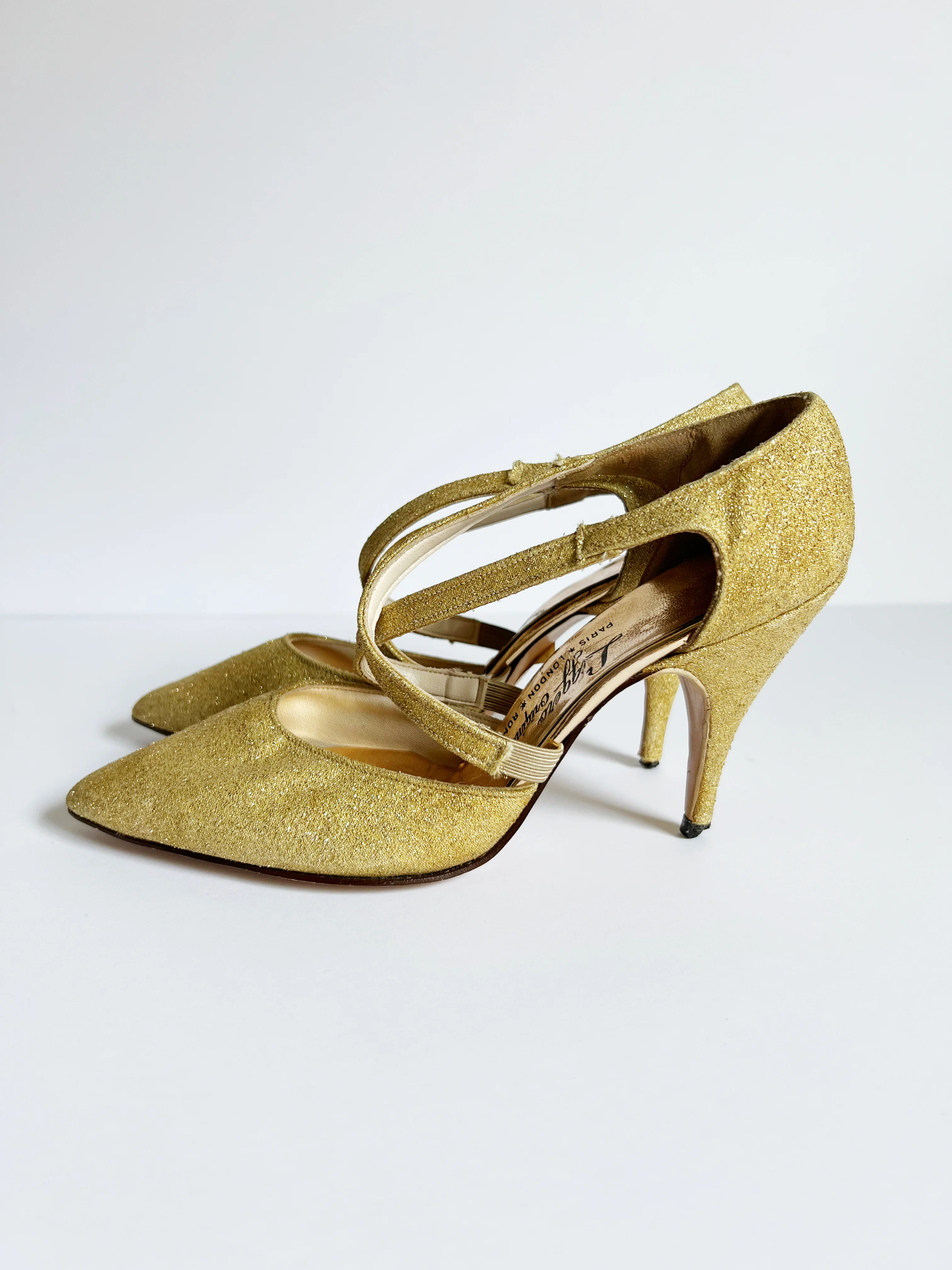 50s Gold Lurex Pumps By Leggero Originals - Image 5