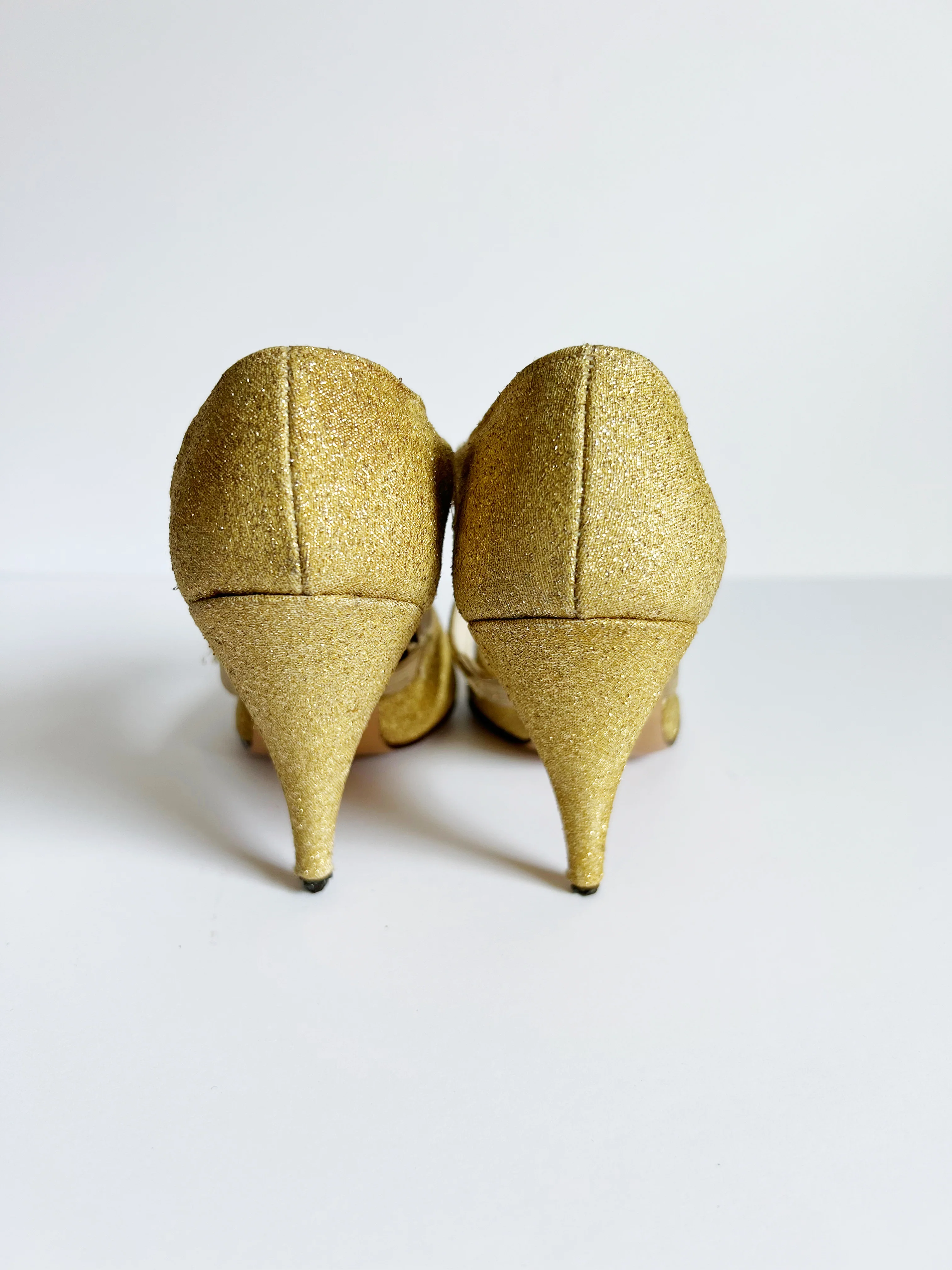 50s Gold Lurex Pumps By Leggero Originals - Image 6