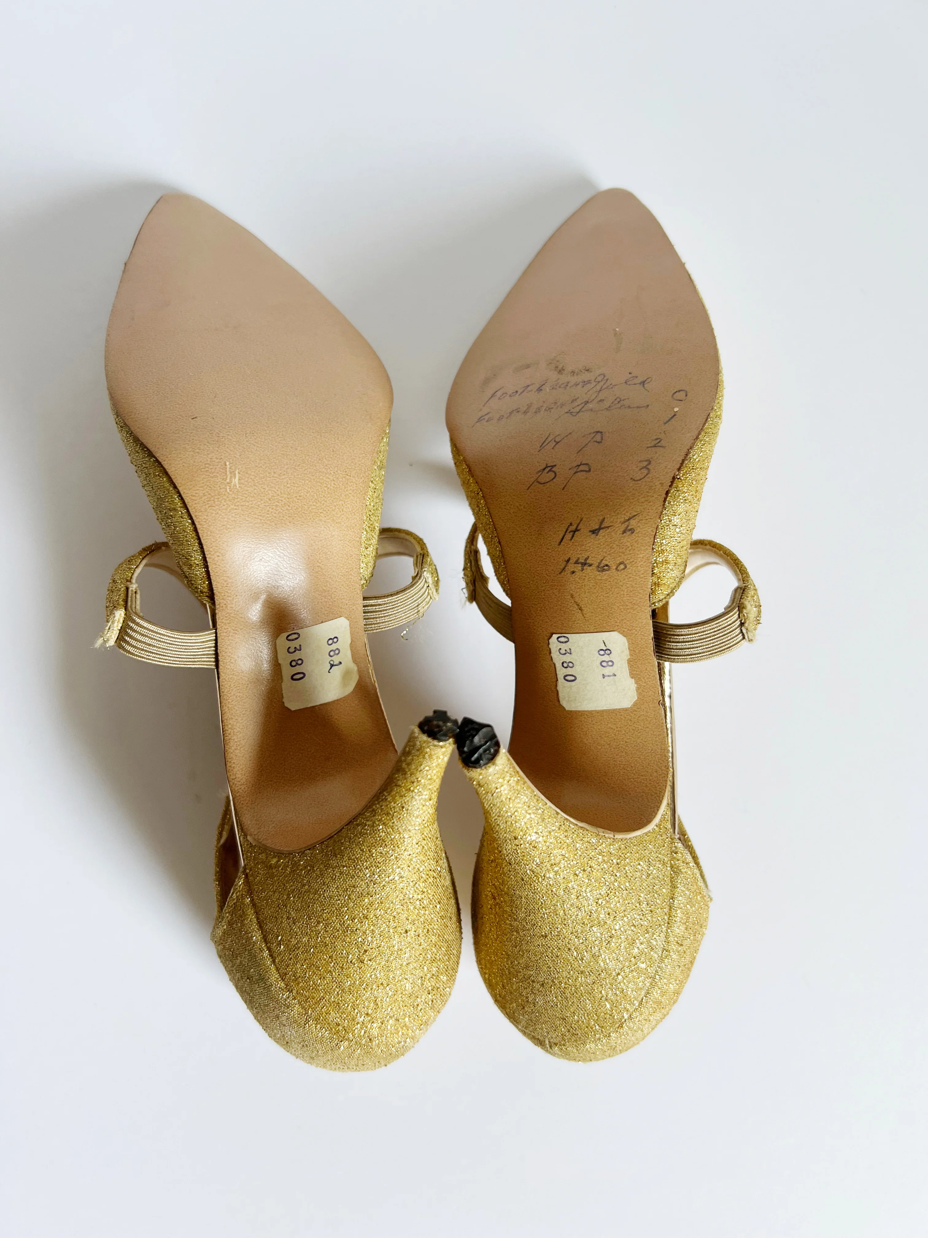 50s Gold Lurex Pumps By Leggero Originals - Image 7