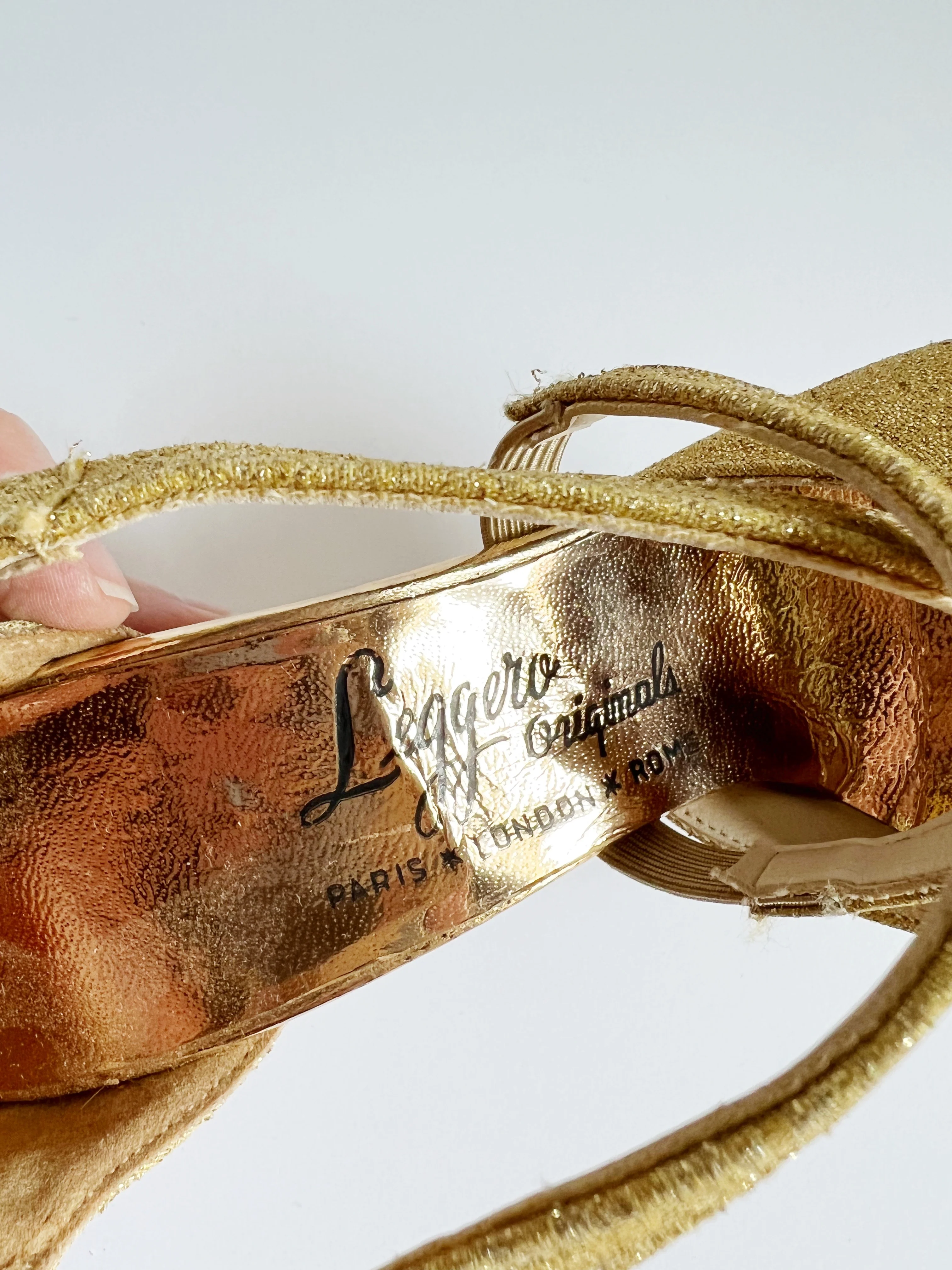50s Gold Lurex Pumps By Leggero Originals - Image 8