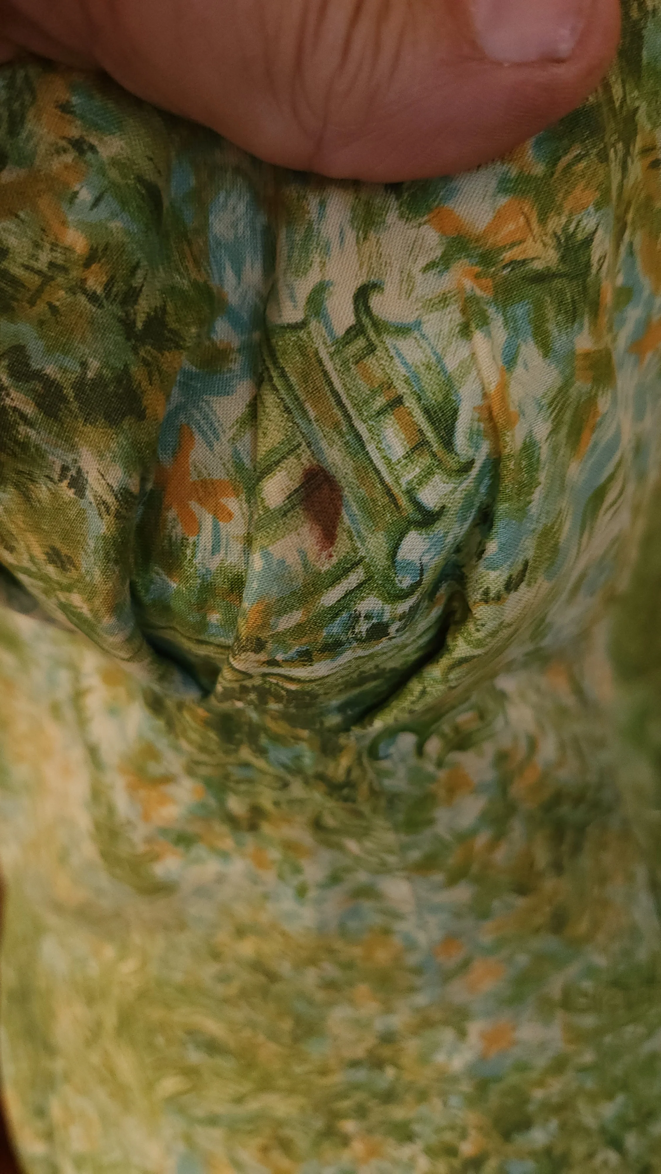 50s Green Cotton Print Hour Glass Wiggle Dress - Image 8