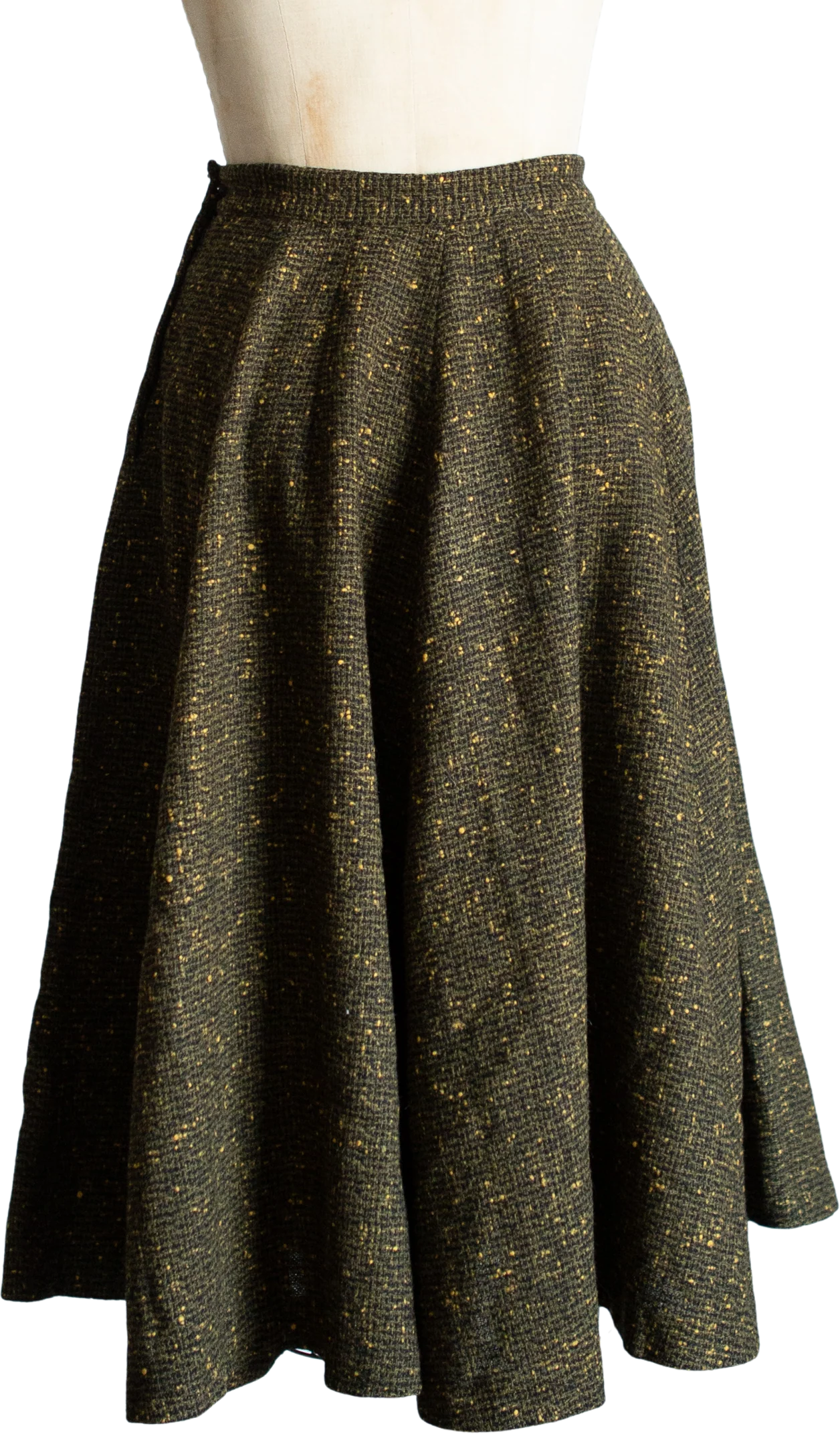 50s Green Gold Tweed Skirt By Miss Pat - Image 2