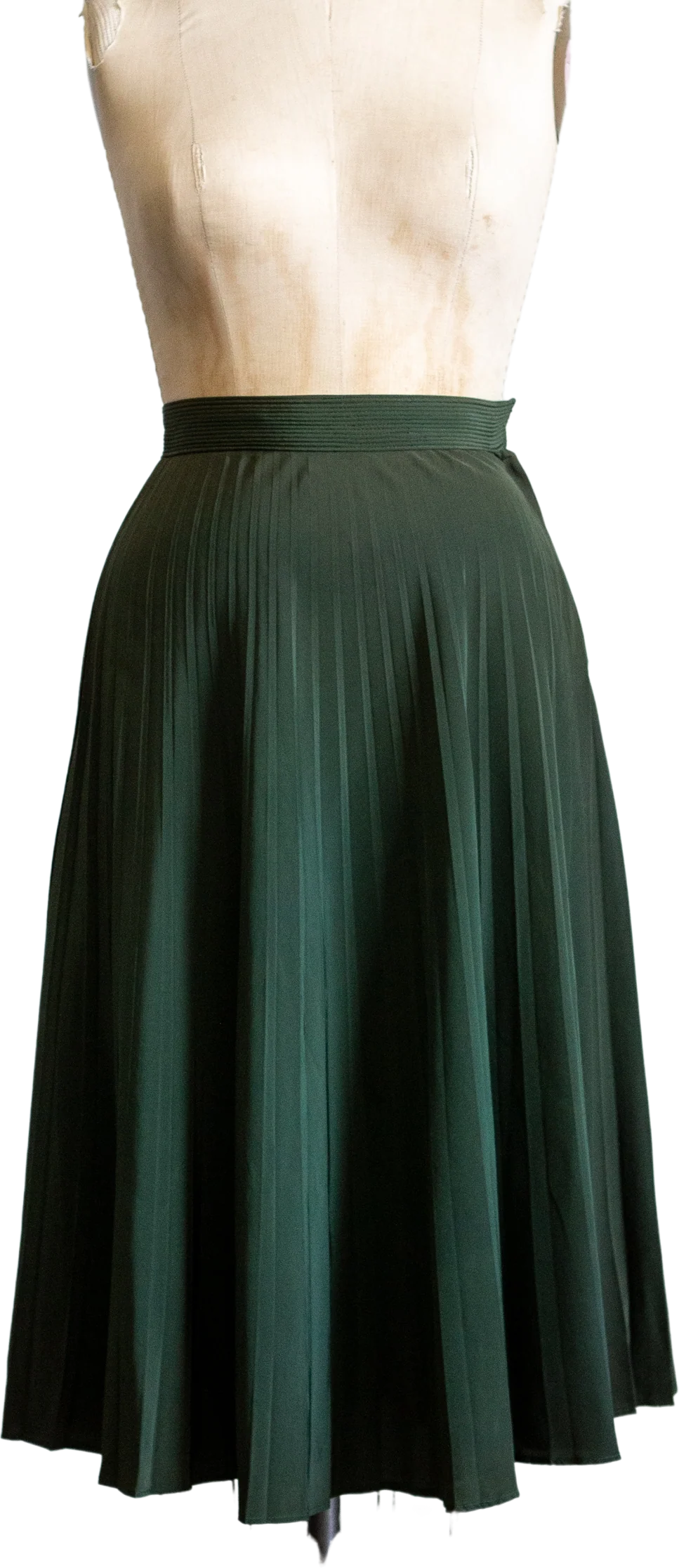 50s Green "tubinyl" Pleated Skirt By Koret of California