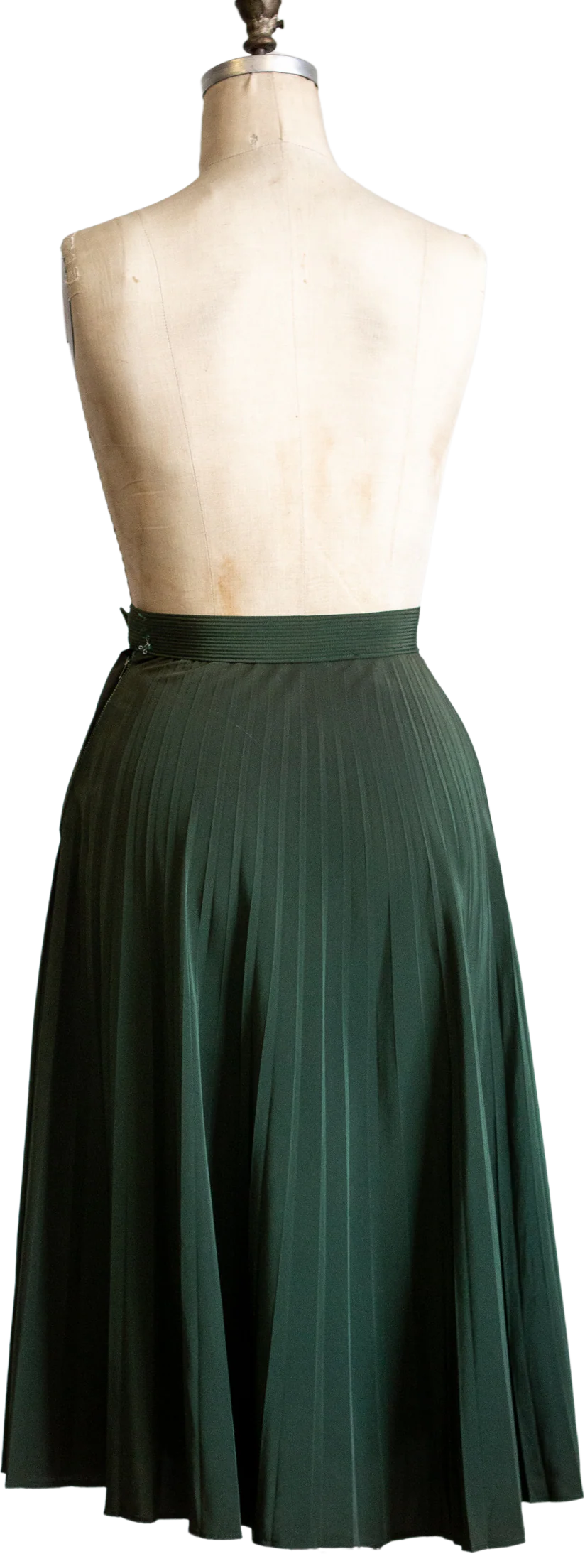 50s Green "tubinyl" Pleated Skirt By Koret of California - Image 2